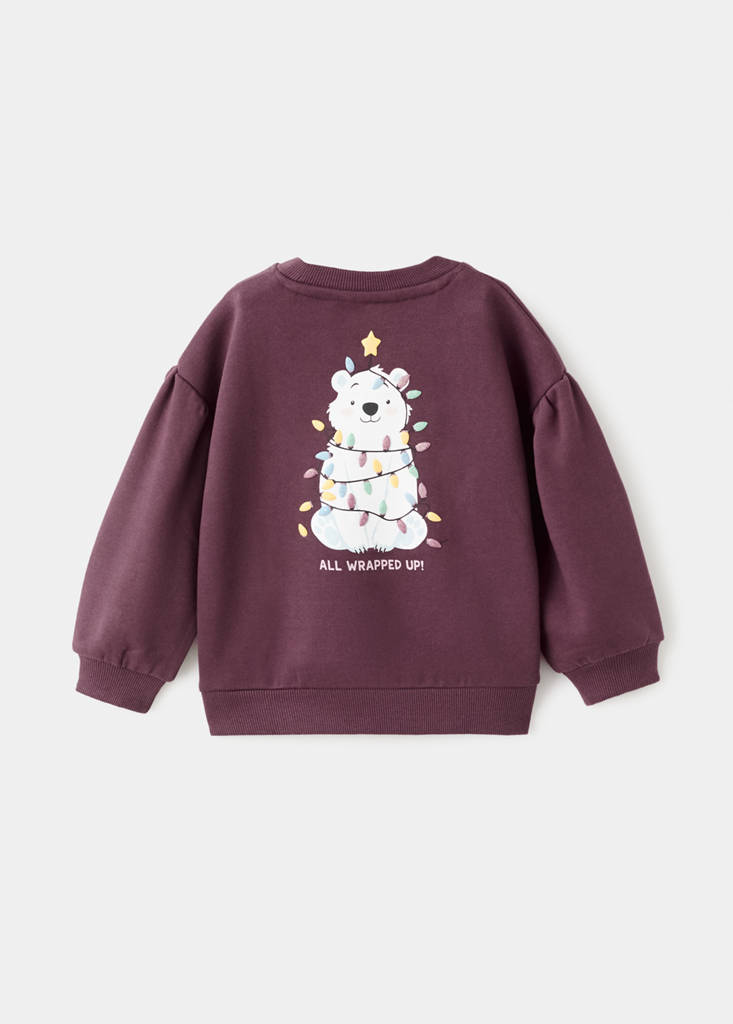 Printed cotton sweatshirt — Maroon