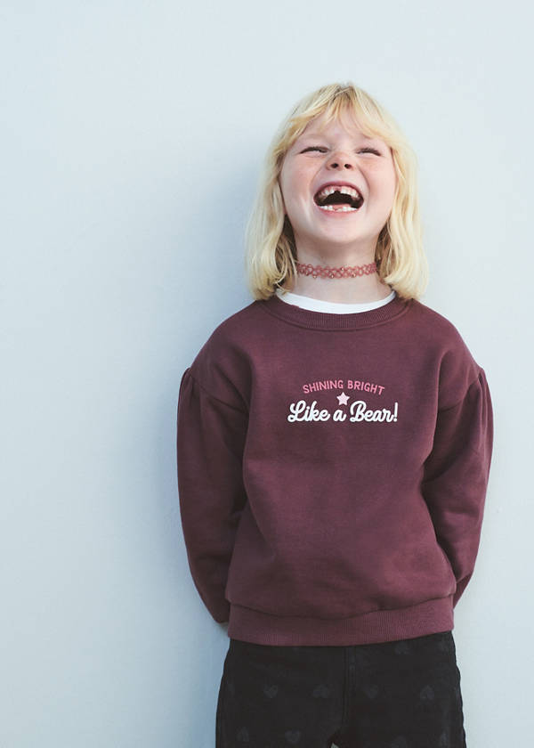 Printed cotton sweatshirt — Maroon