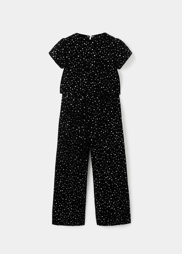 Sequins long jumpsuit — Black