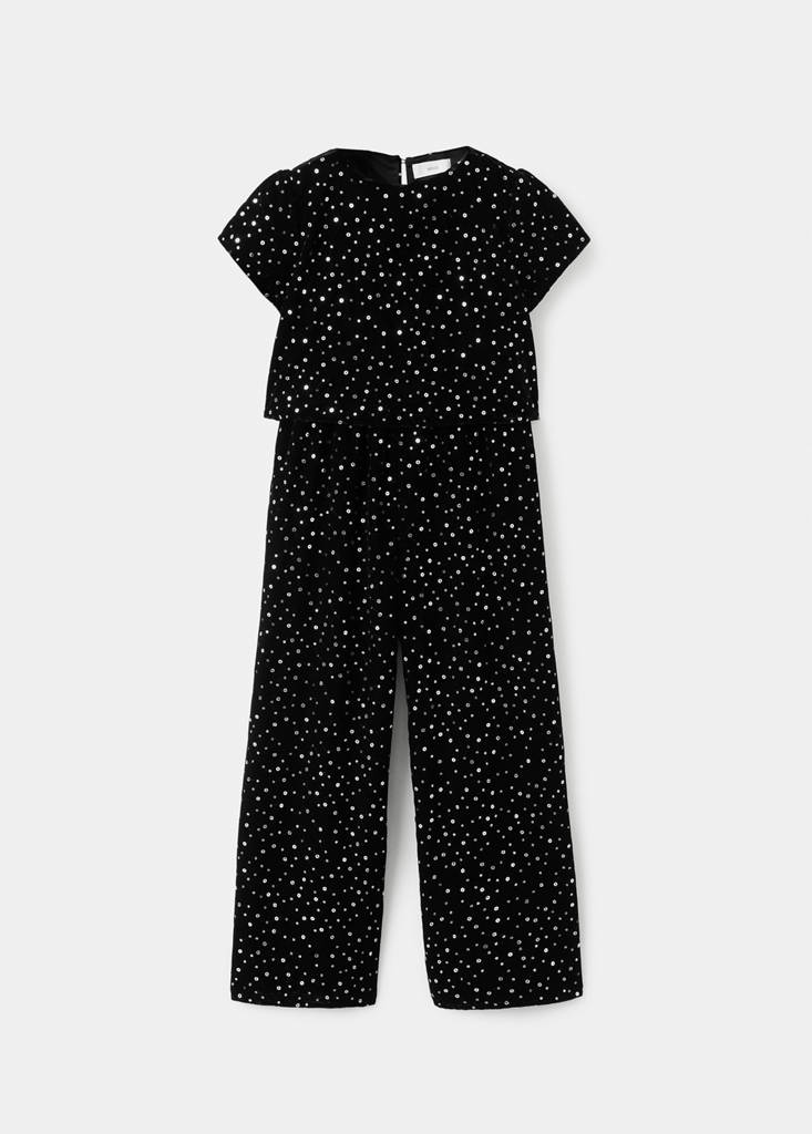 Sequins long jumpsuit — Black
