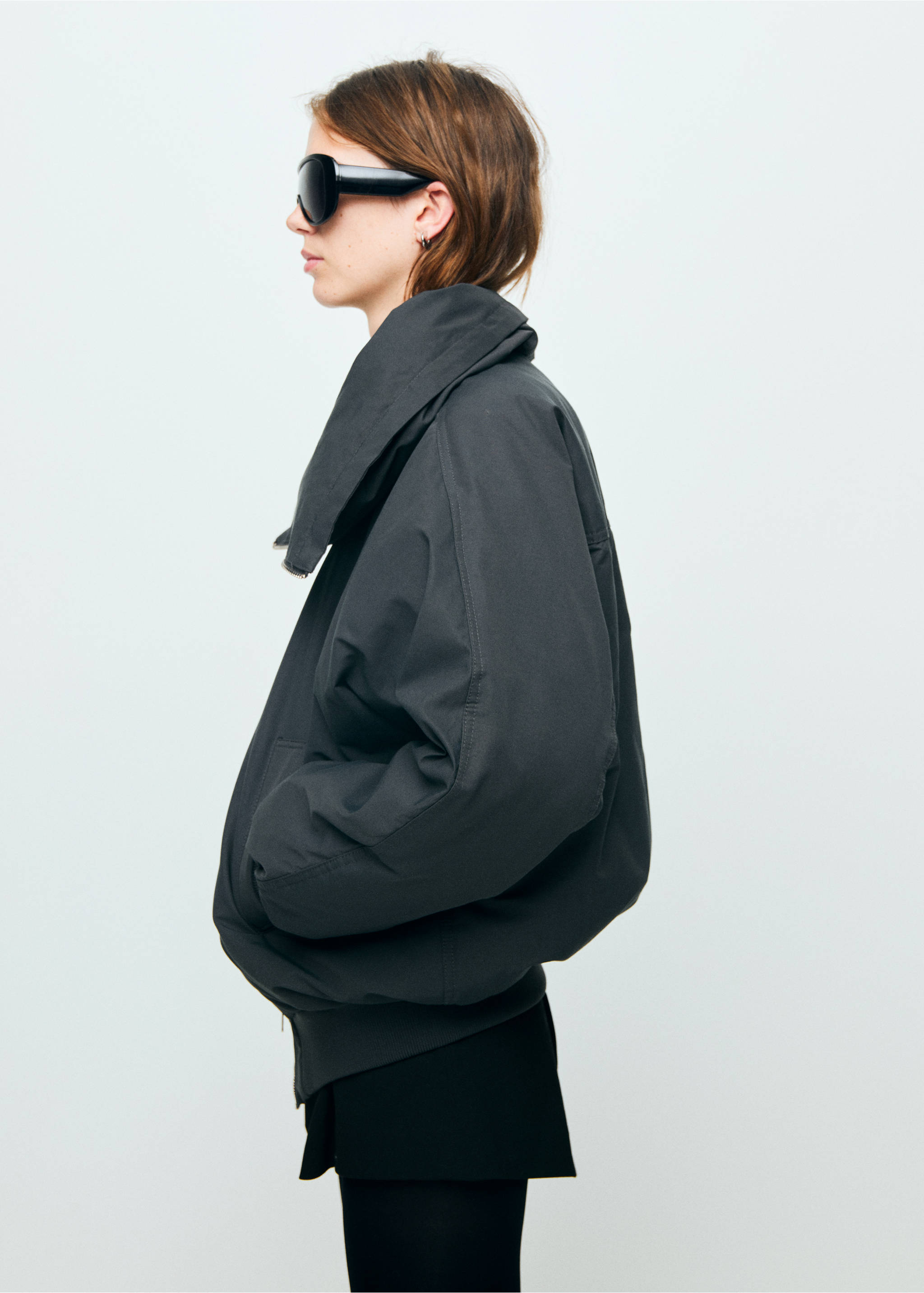 Veste bomber col cheminée - Détail de l'article 3, Gris. Ref: 17069102-00.