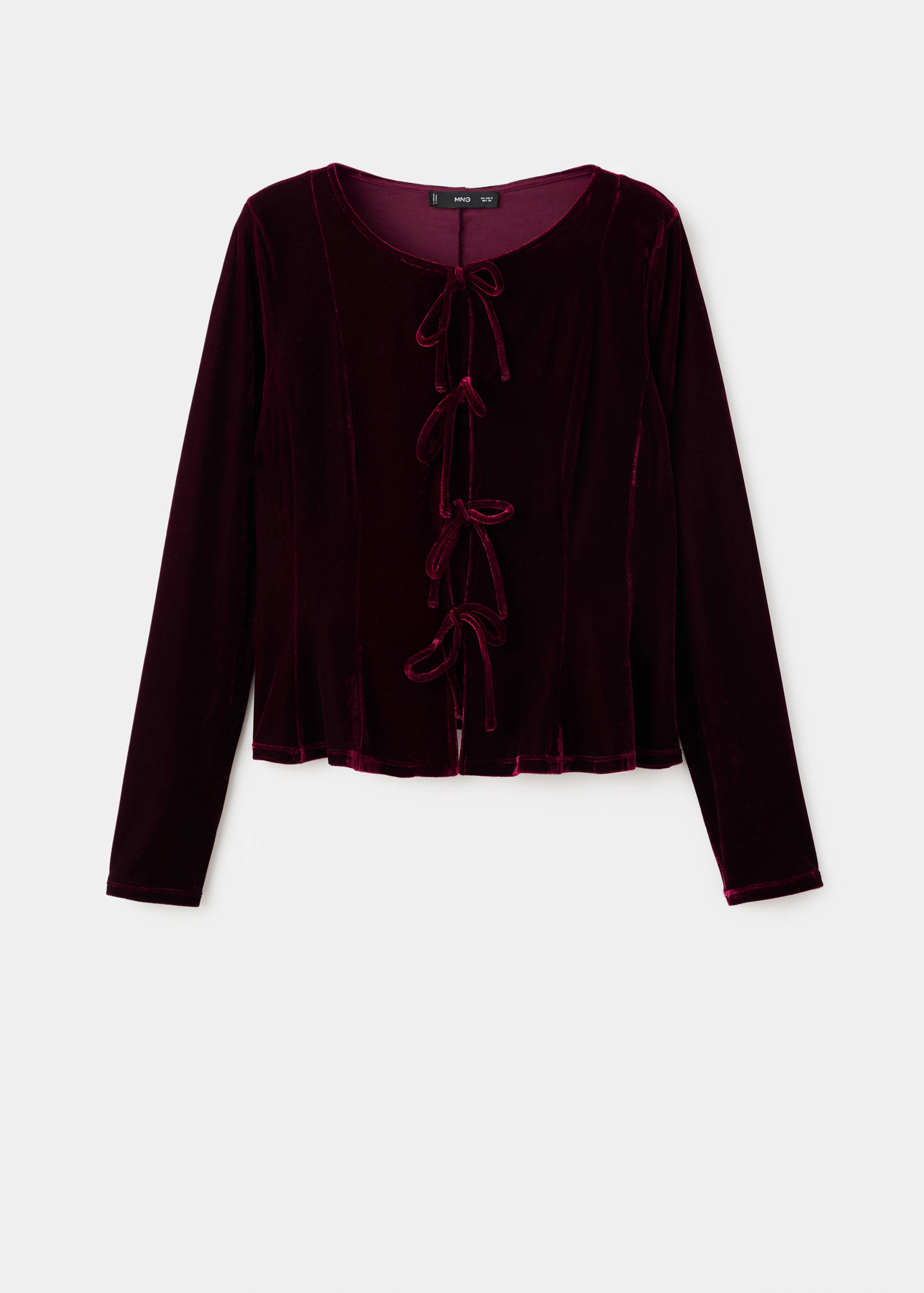 Velvet blouse with bows - Article without model