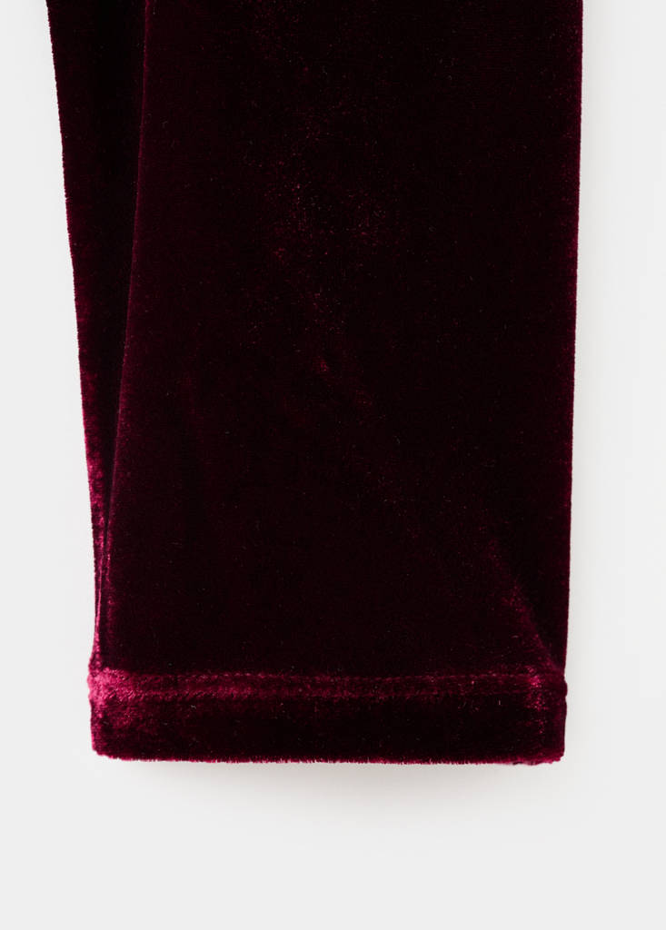 Velvet blouse with bows — Burgundy