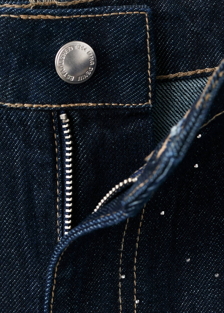 Straight jeans with rhinestone detail — Open Blue