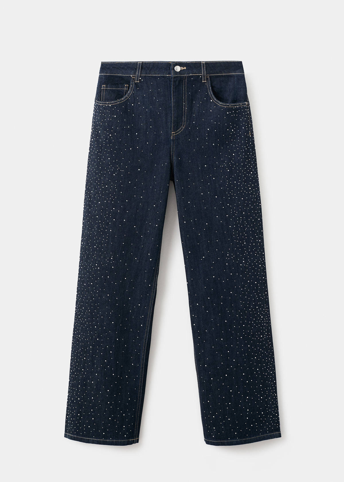 Straight jeans with rhinestone detail — Open Blue