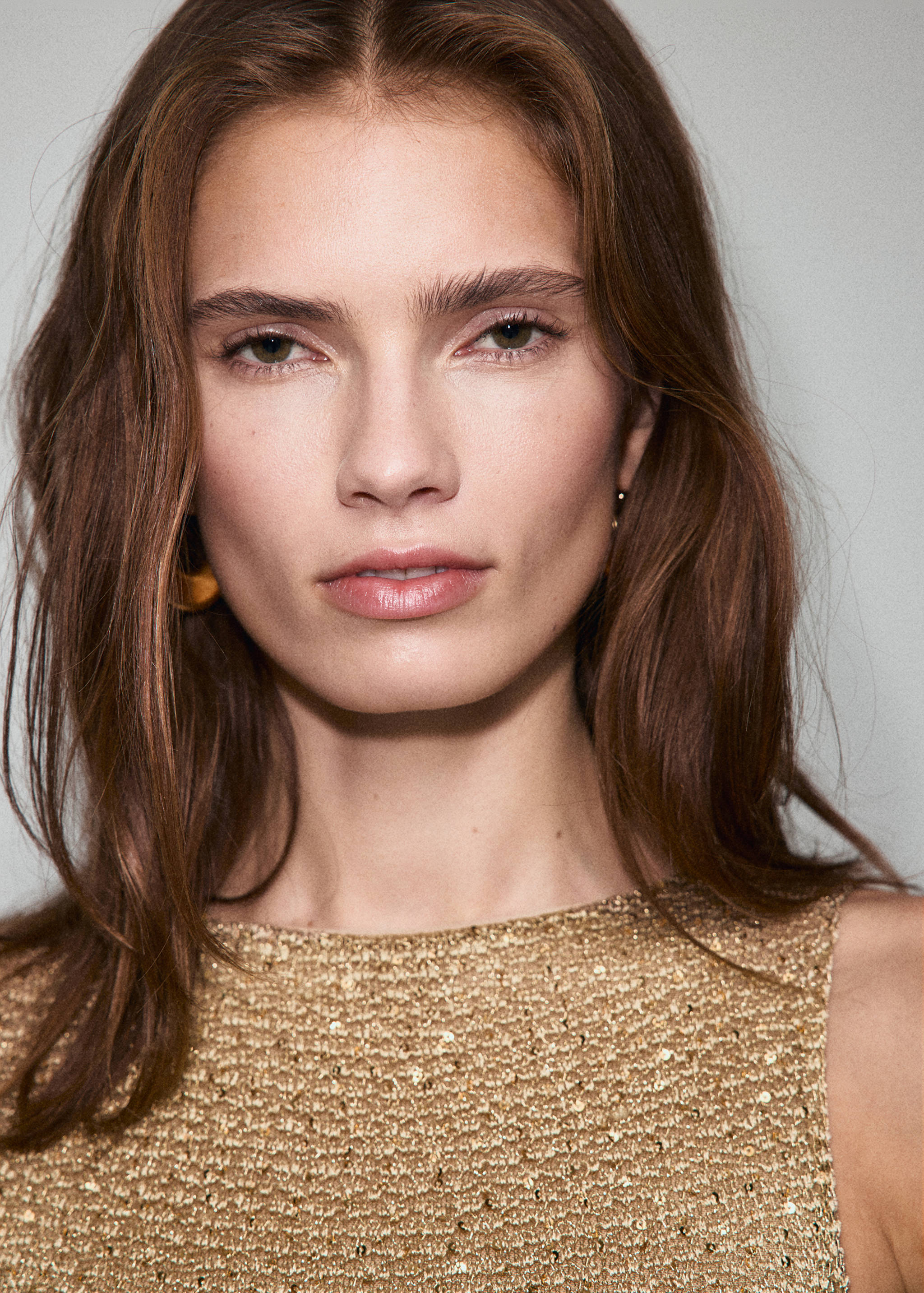 Semi-transparent sequin knit dress - Details of the article 1