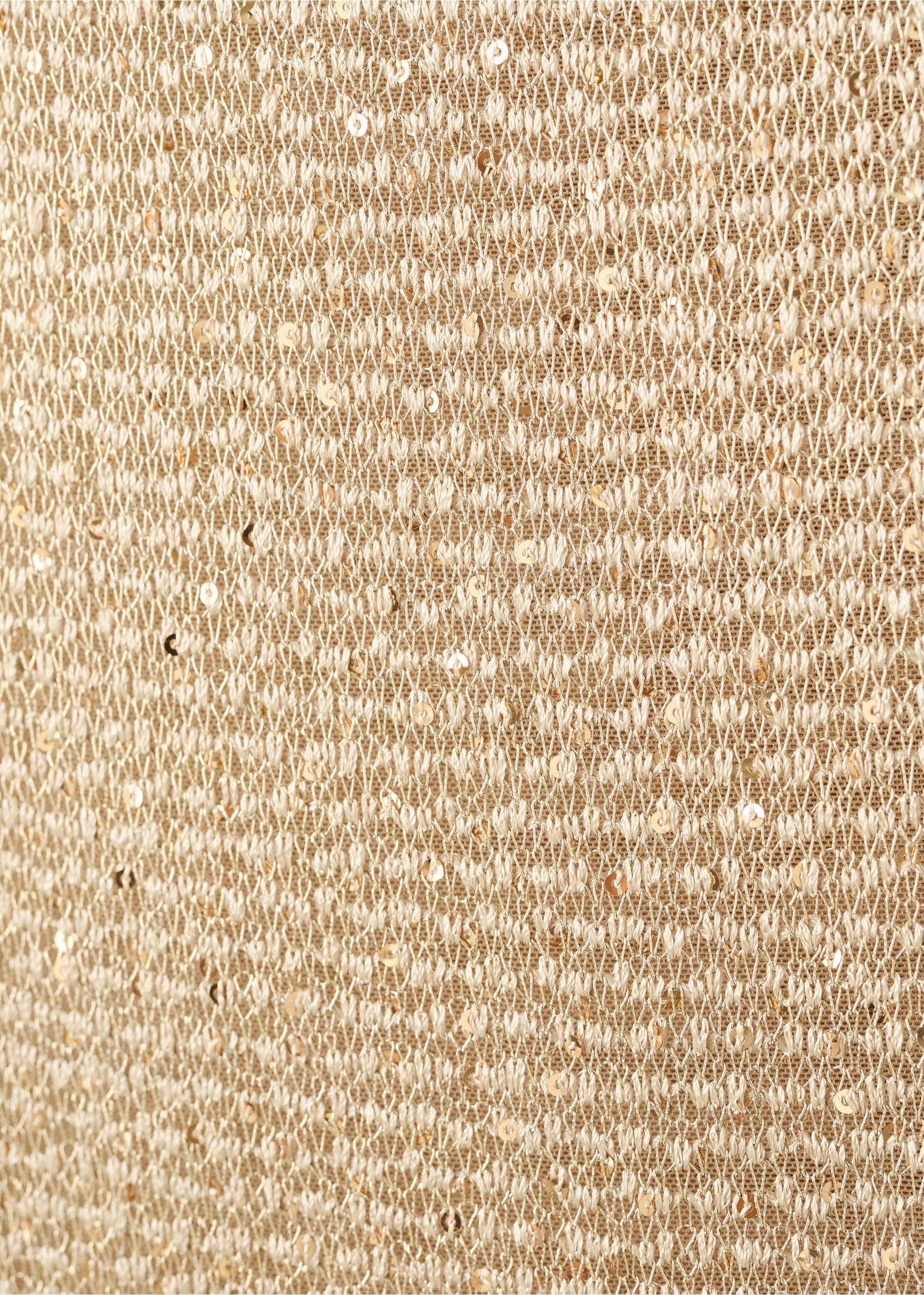 Semi-transparent sequin knit dress - Details of the article 0, Gold. Ref: 17069108-00.