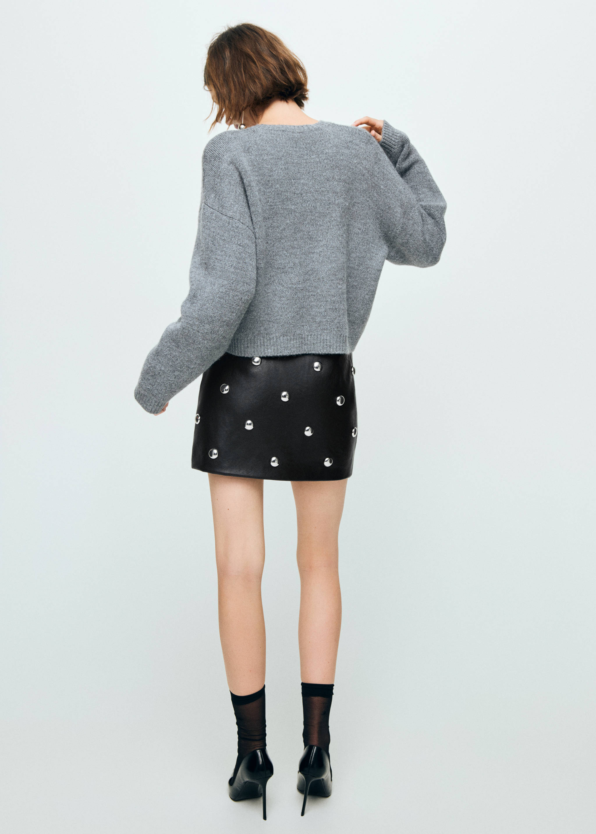 Studded faux-leather skirt - Reverse of the article