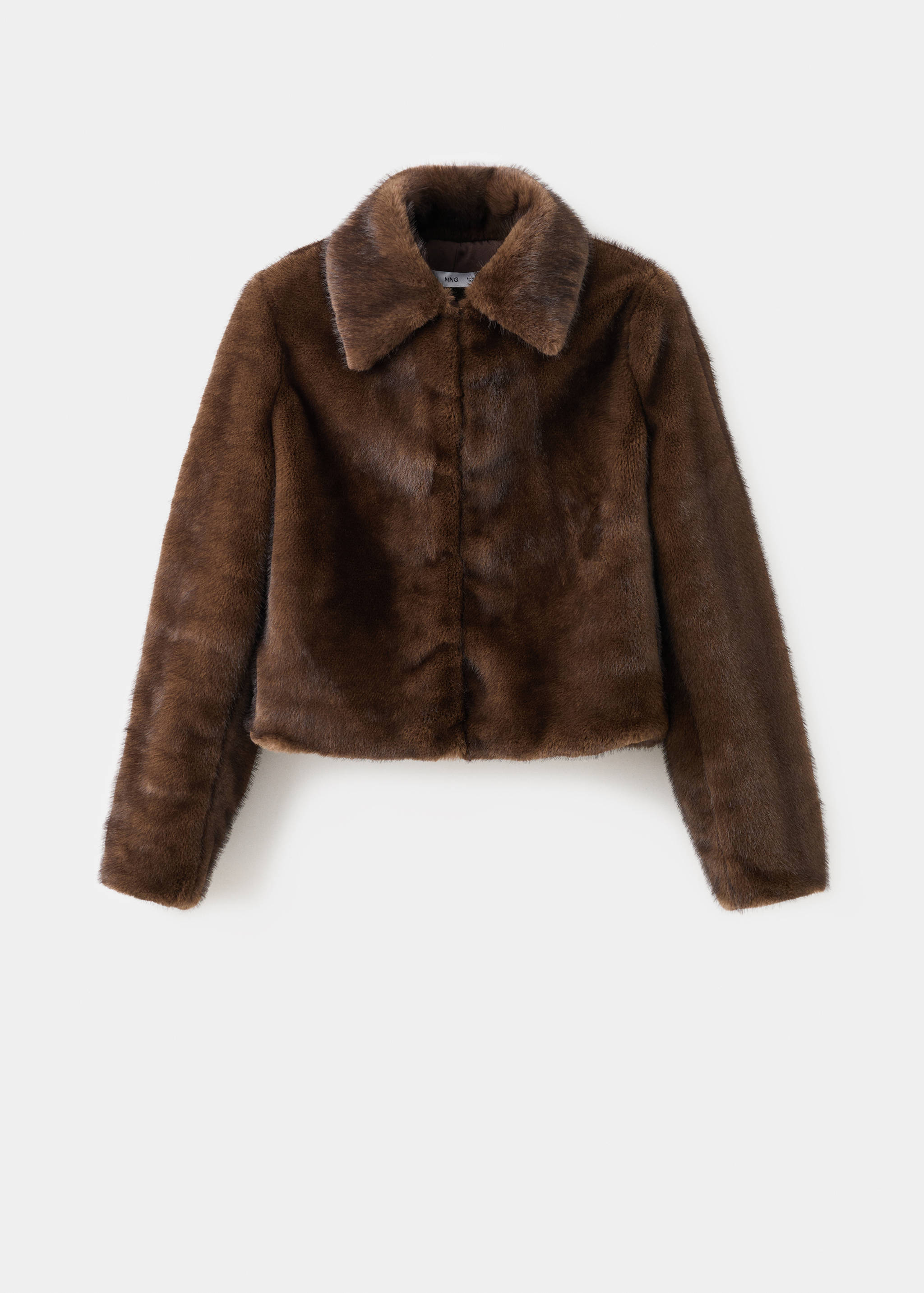 Faux-fur jacket with lapels - Article without model