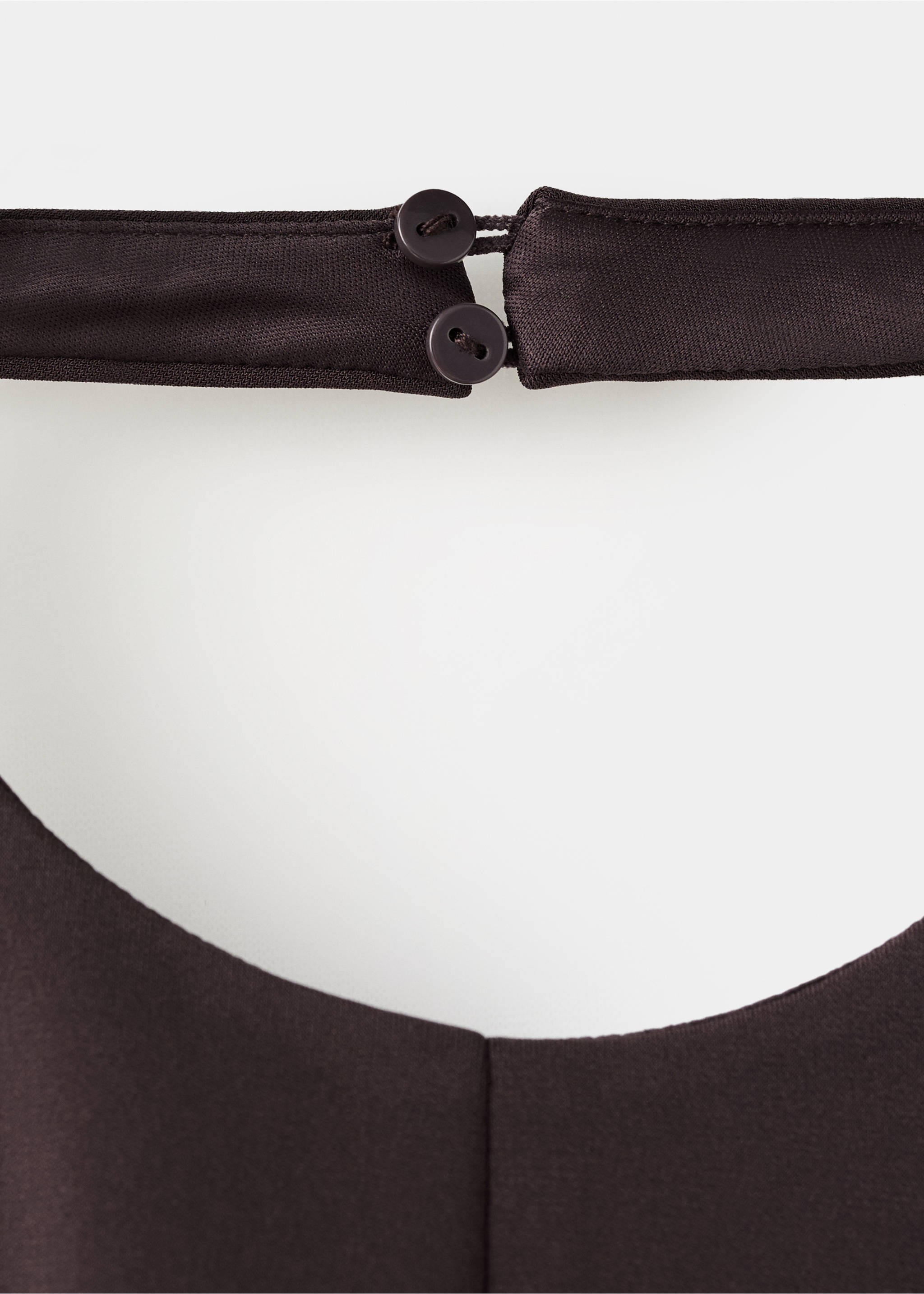 Топ с баской и воротником-халтер - Деталь изделия 0, Коричневый. Ref: 17069111-00.