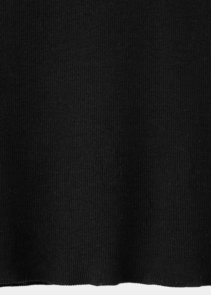 Knitted top with metallic flower — Black