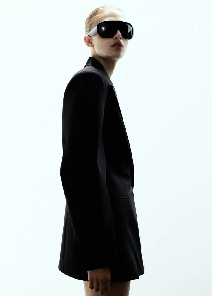 Wool-blend blazer dress — Black