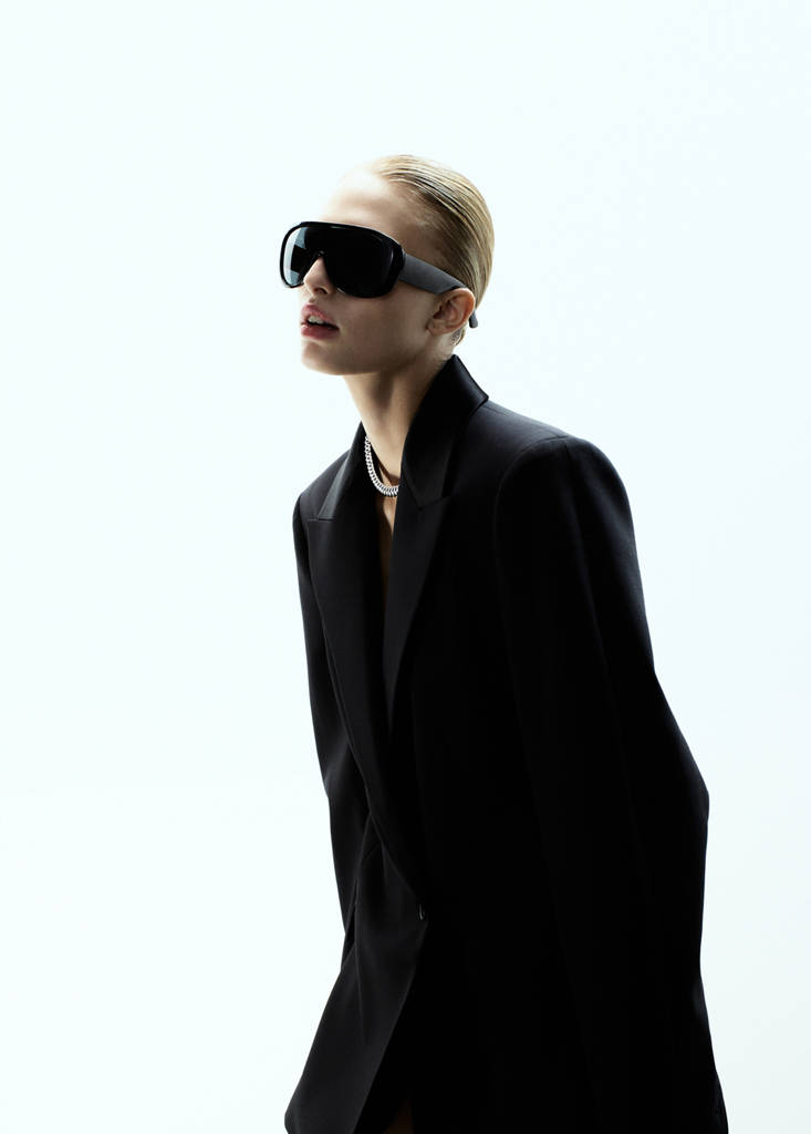 Wool-blend blazer dress — Black