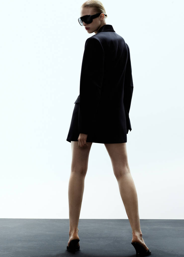 Wool-blend blazer dress — Black