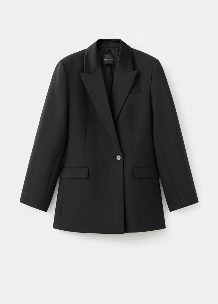 Wool-blend blazer dress — Black