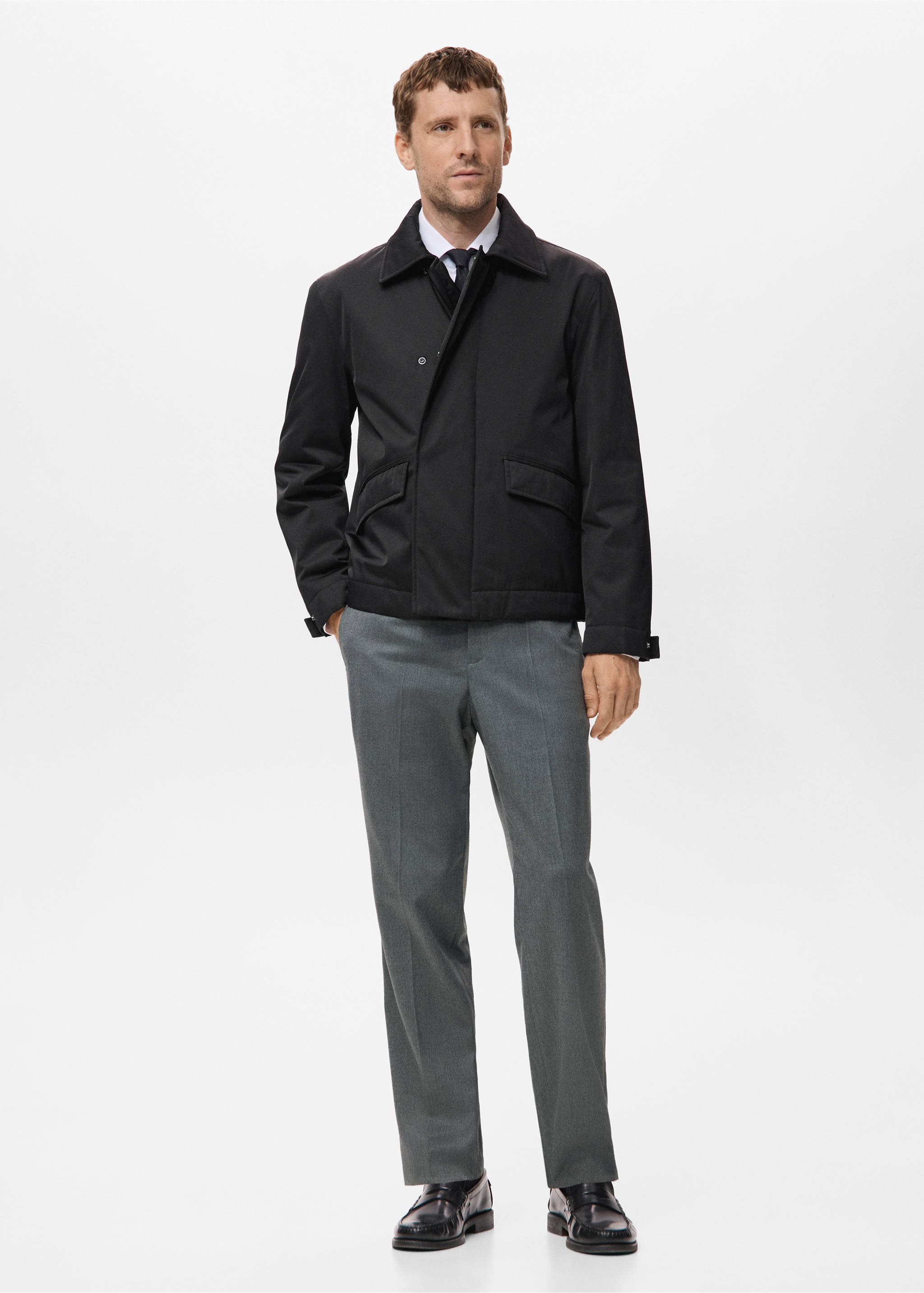 Chaqueta water-repellent bolsillos - Plano general, Negro. Ref: 17069205-00.