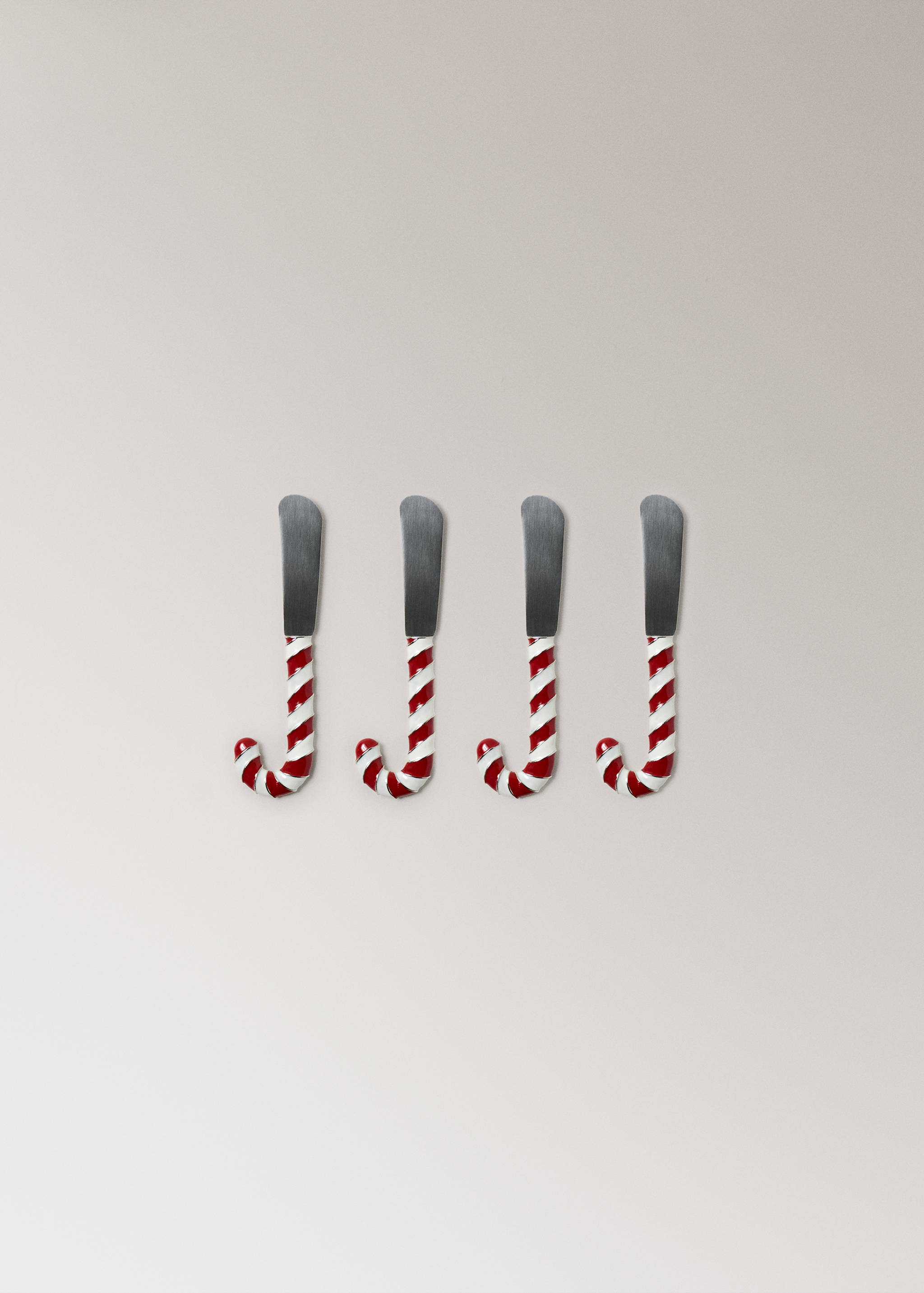 Set of 4 caramel butter knives in stainless steel - Article without model