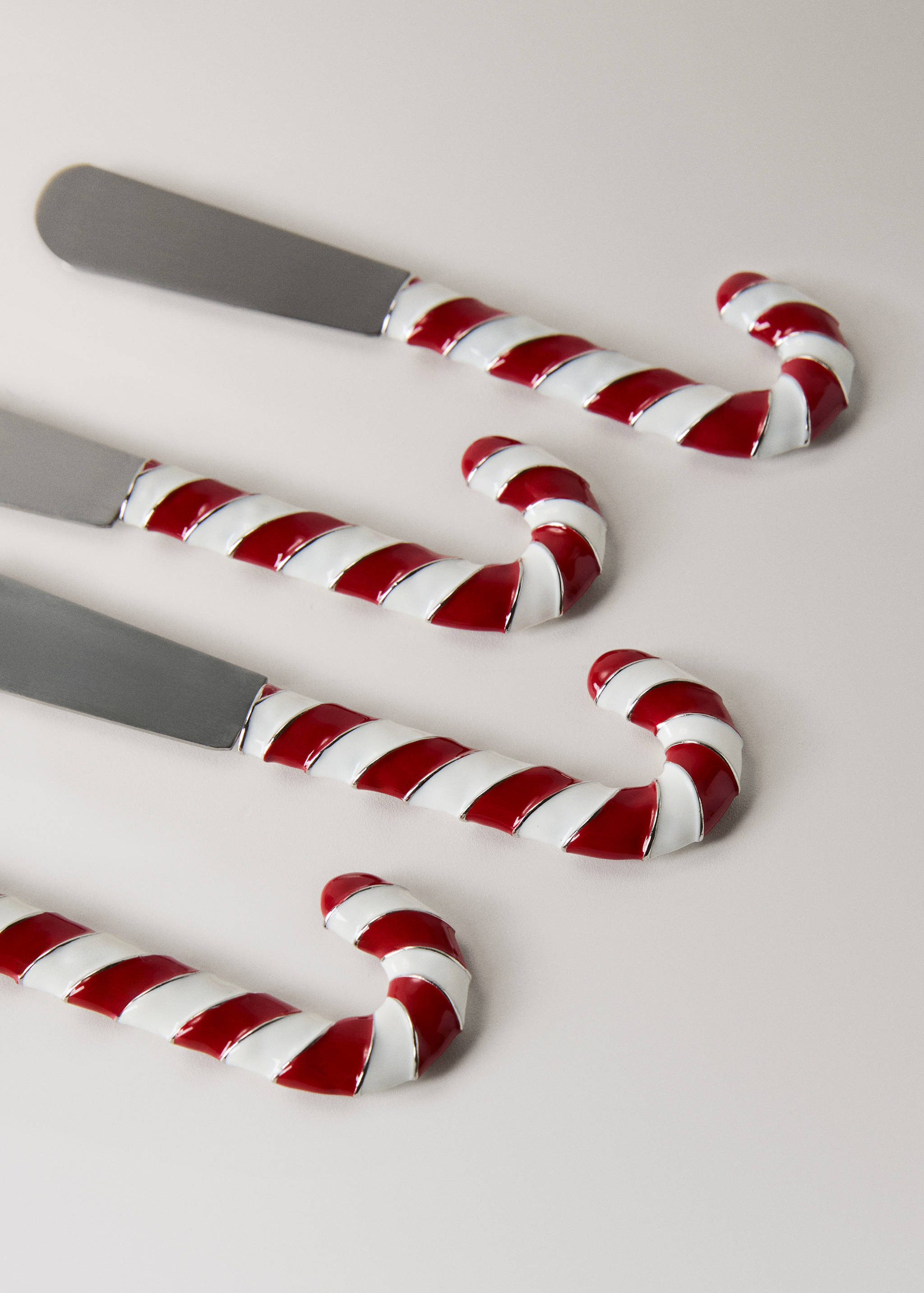 Set of 4 caramel butter knives in stainless steel - Details of the article 1