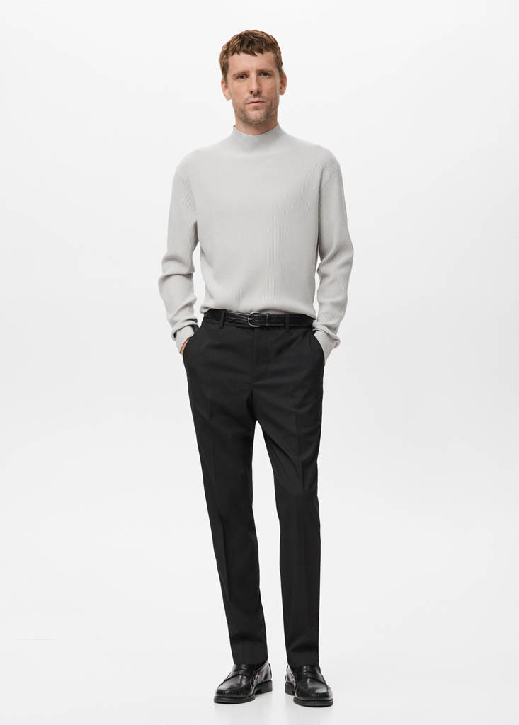 Ribbed turtleneck sweater — Ice Grey