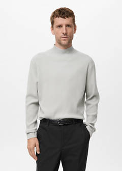 Ribbed turtleneck sweater — Ice Grey 1