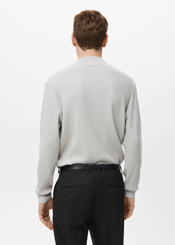 Ribbed turtleneck sweater — Ice Grey