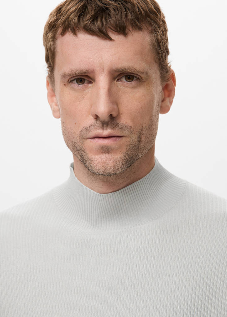Ribbed turtleneck sweater — Ice Grey