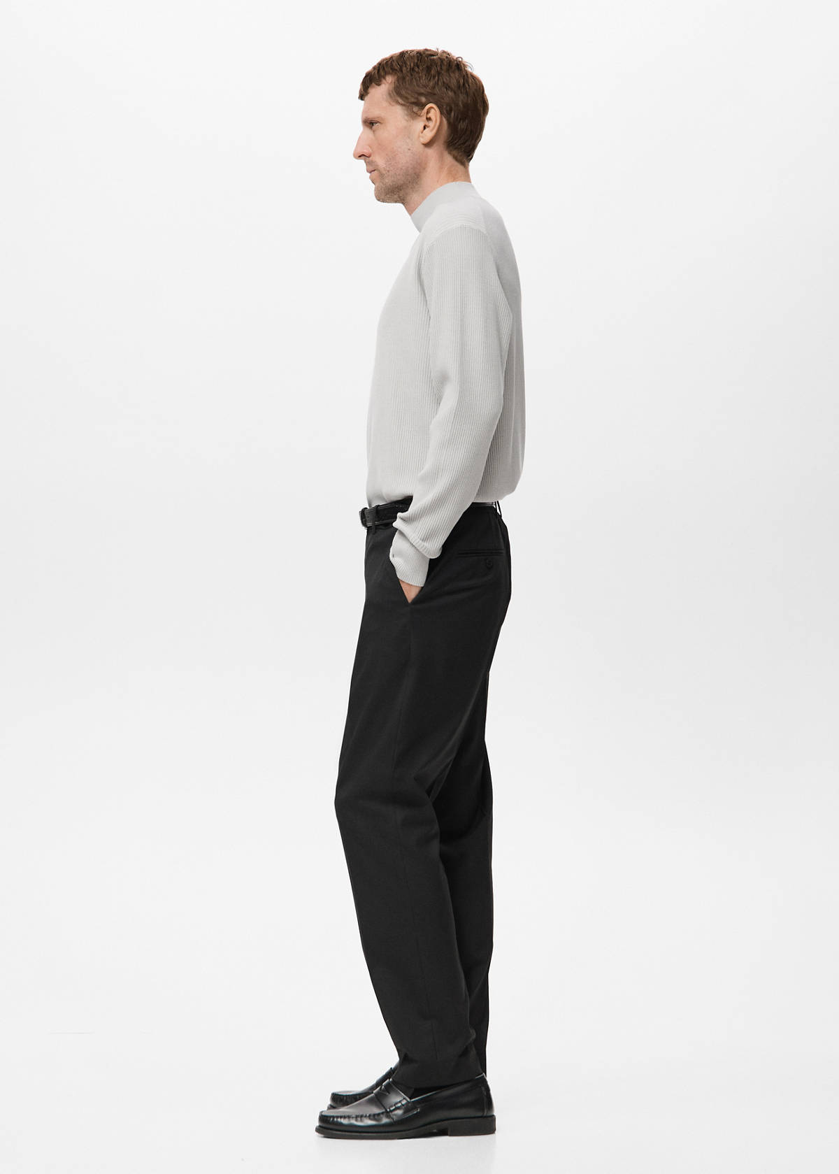 Ribbed turtleneck sweater — Ice Grey