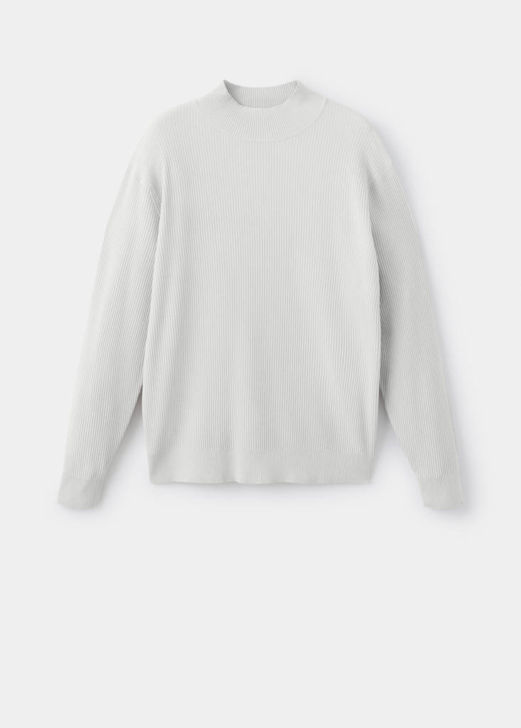 Ribbed turtleneck sweater — Ice Grey