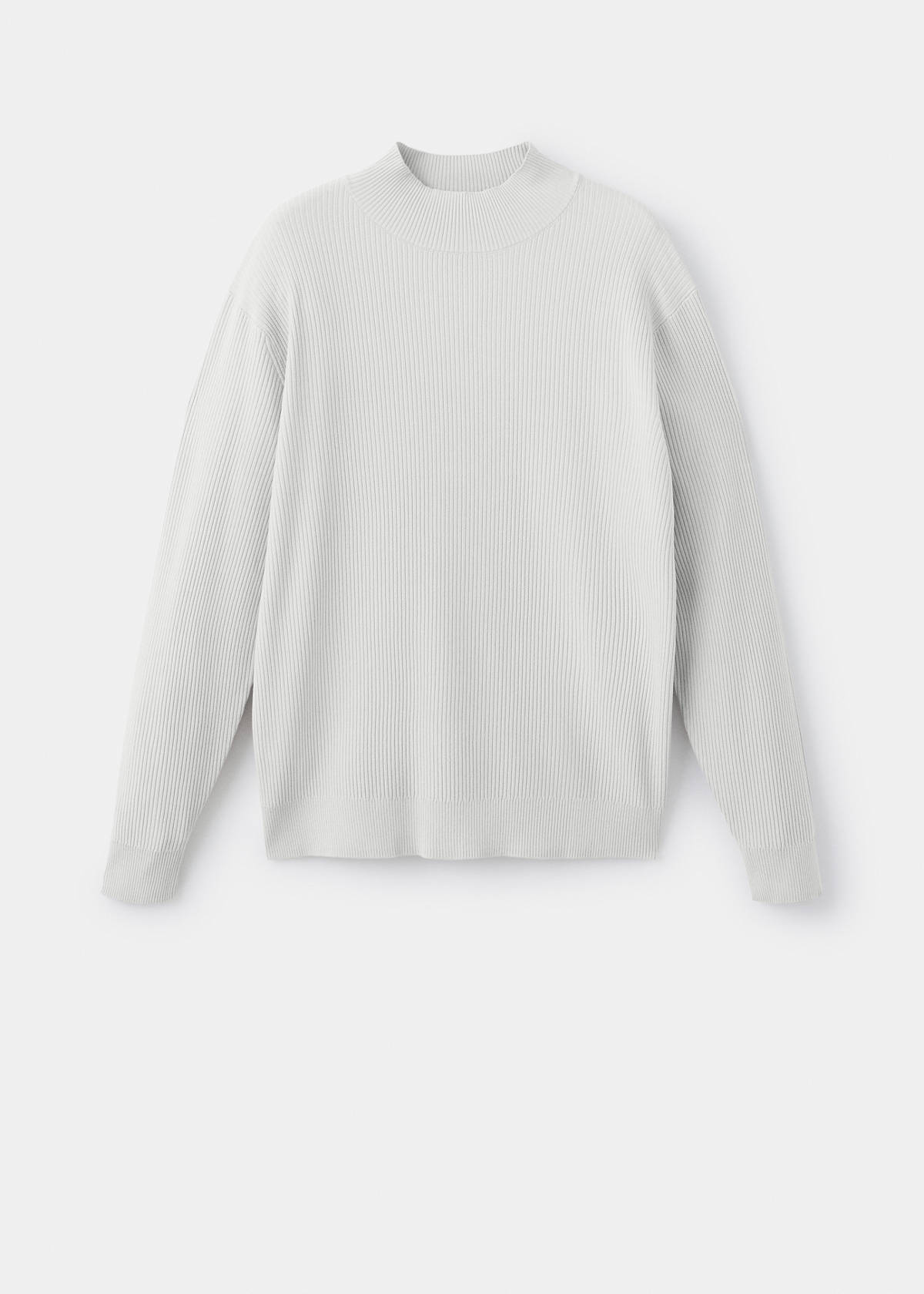 Ribbed turtleneck sweater — Ice Grey