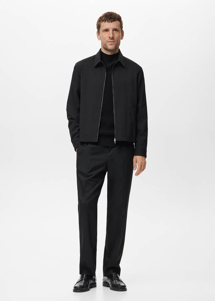 Ribbed turtleneck sweater — Black
