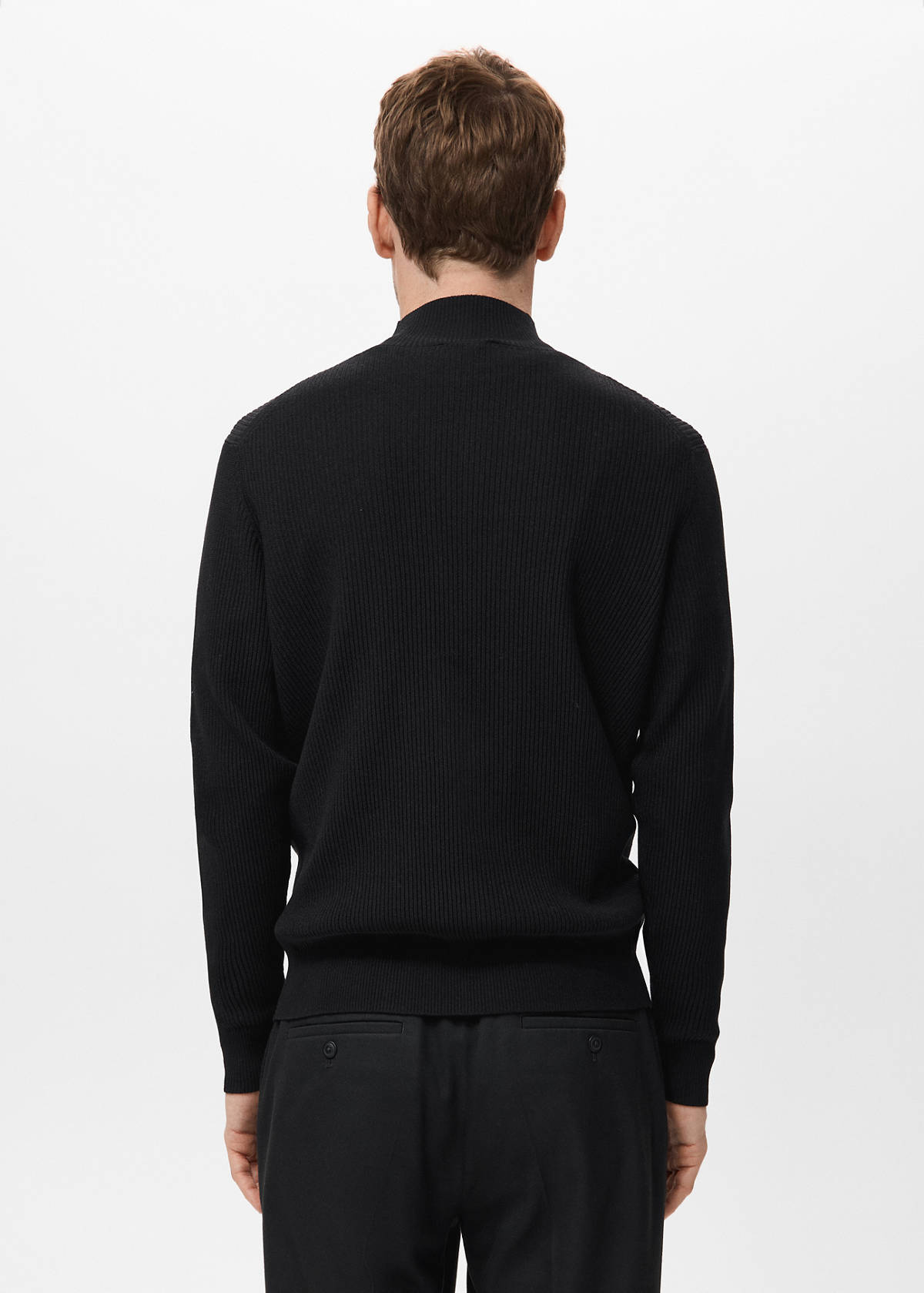 Ribbed turtleneck sweater — Black