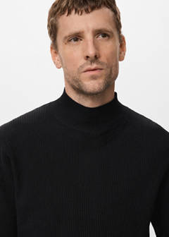 Ribbed turtleneck sweater — Black 4