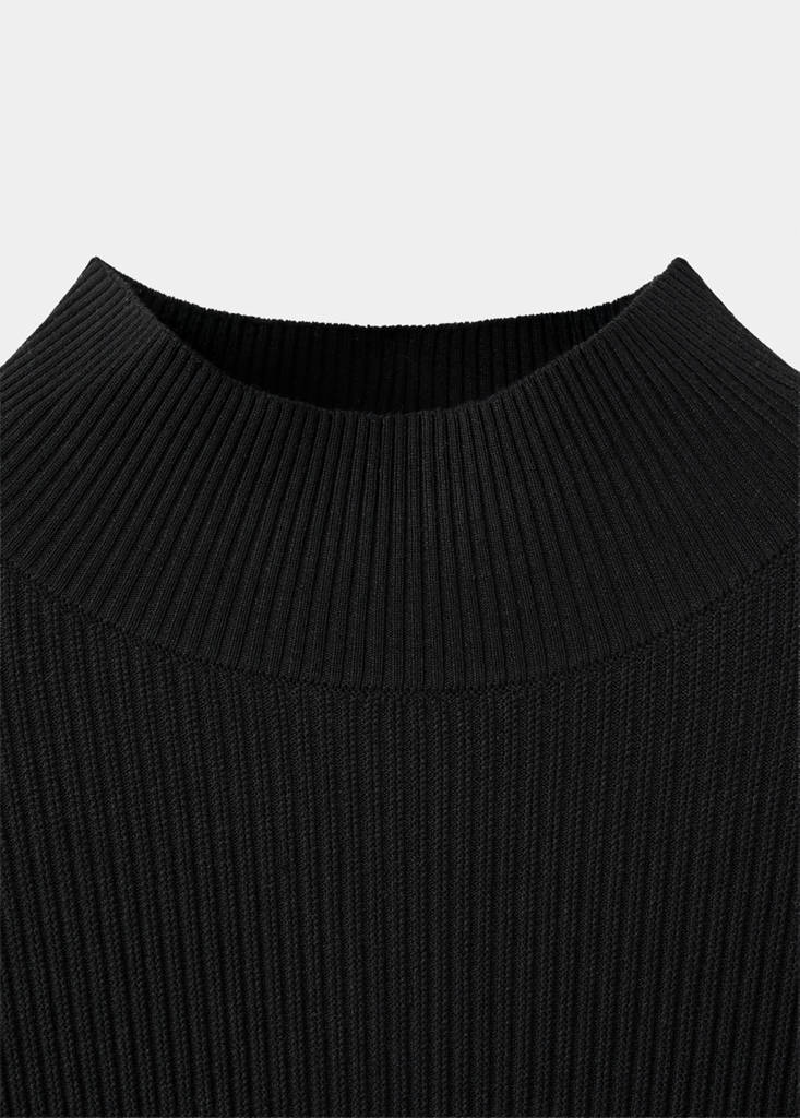 Ribbed turtleneck sweater — Black