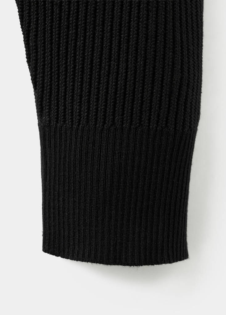 Ribbed turtleneck sweater — Black