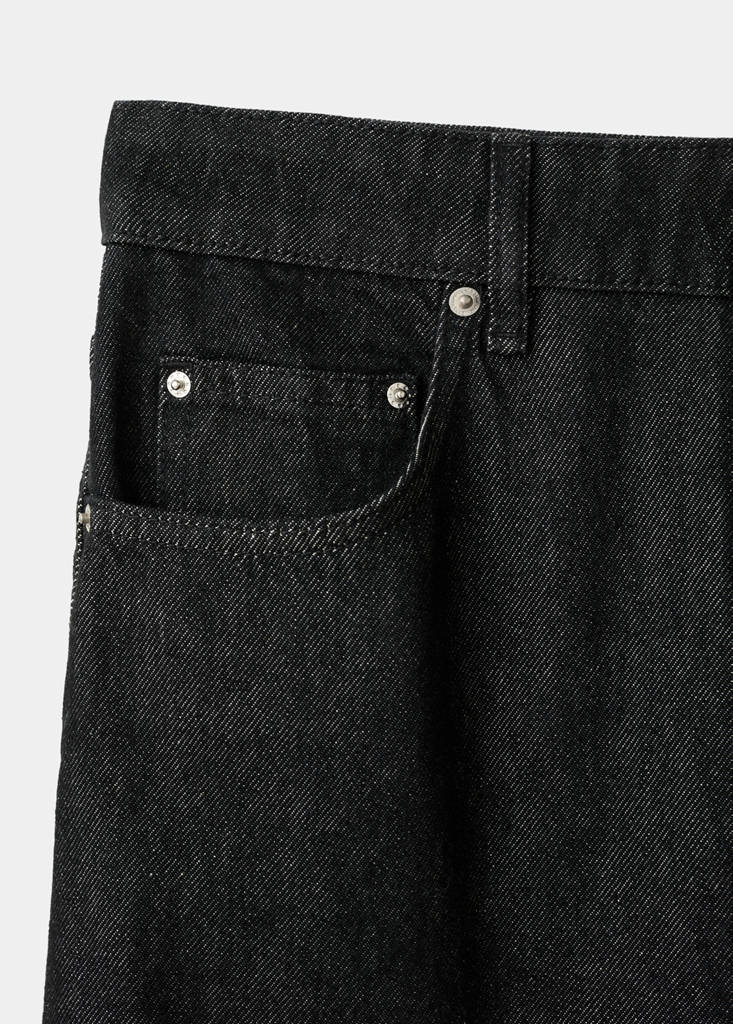 Low-rise barrel jeans — Black