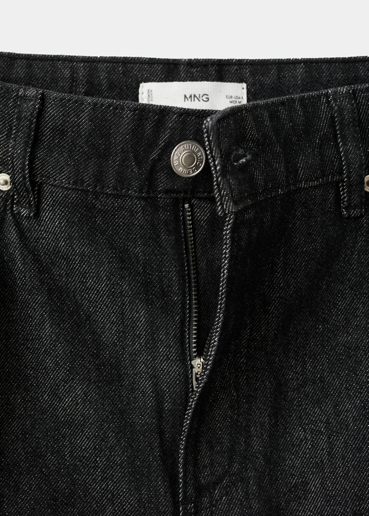 Low-rise barrel jeans — Black