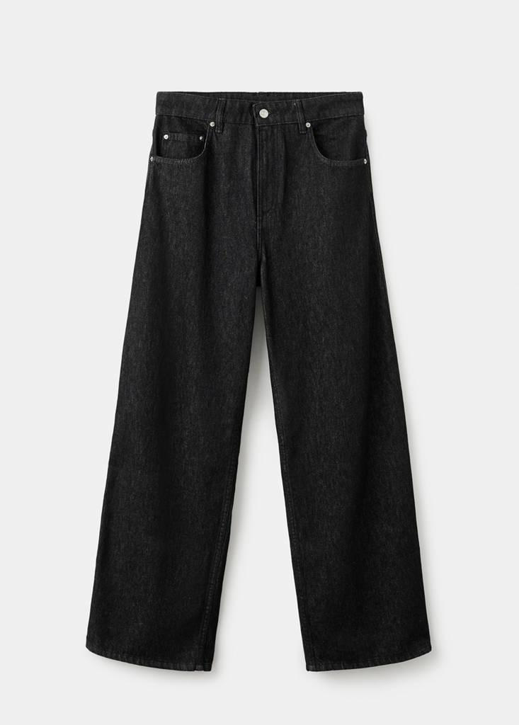 Low-rise barrel jeans — Black