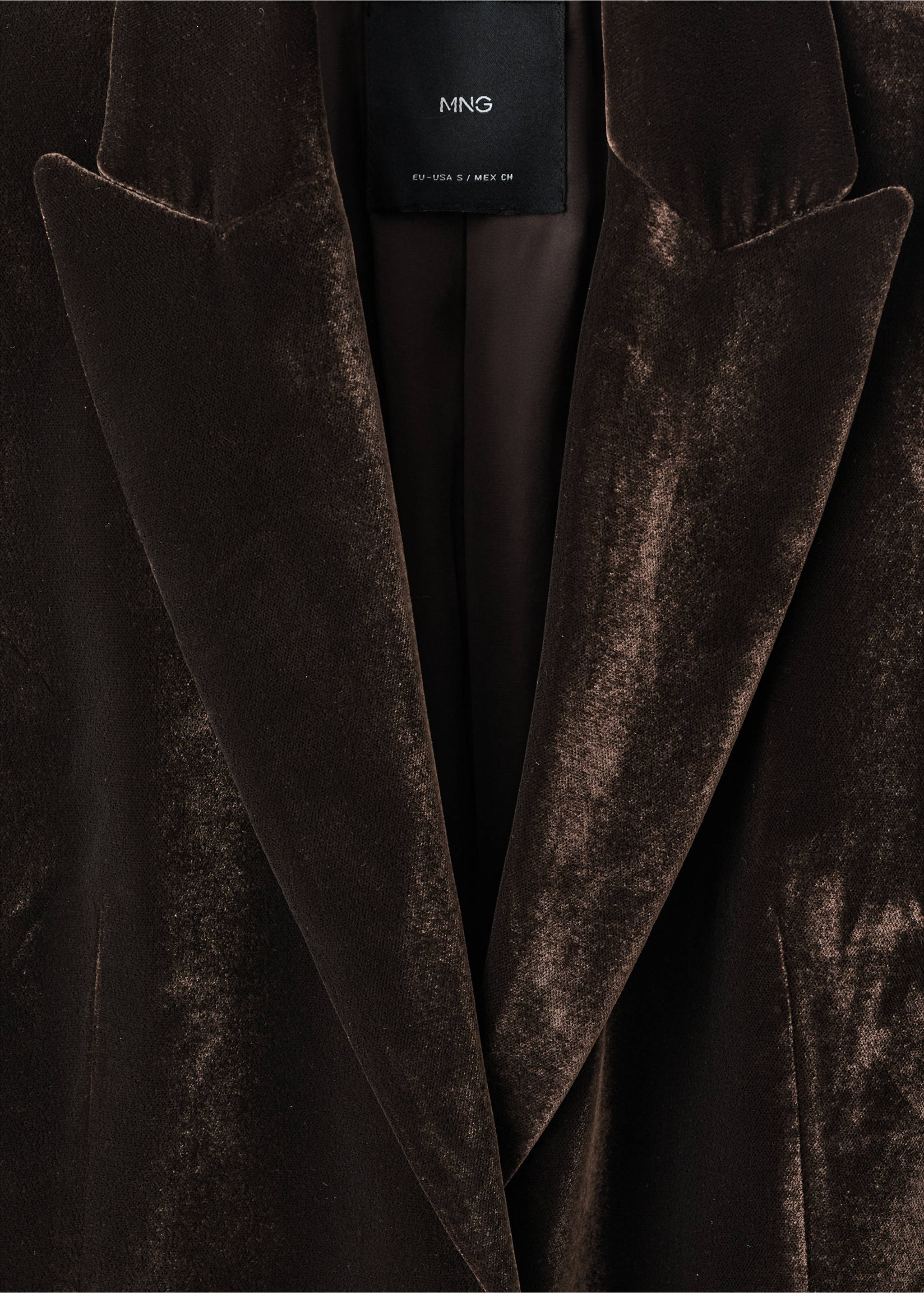 Blazer velours structuré - Détail de l'article 8, Chocolat. Ref: 17069406-00.
