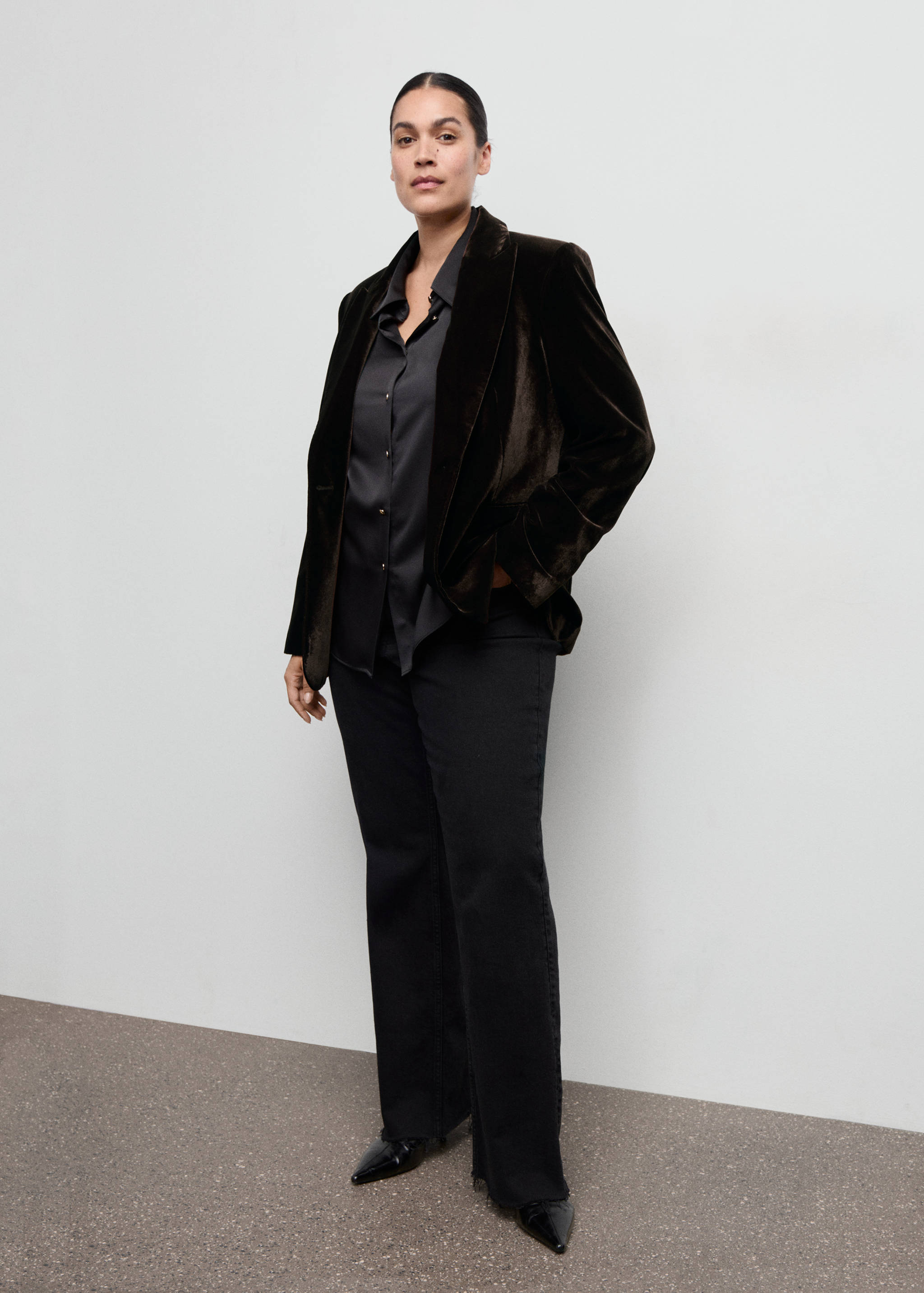 Structured velvet blazer - Details of the article 3