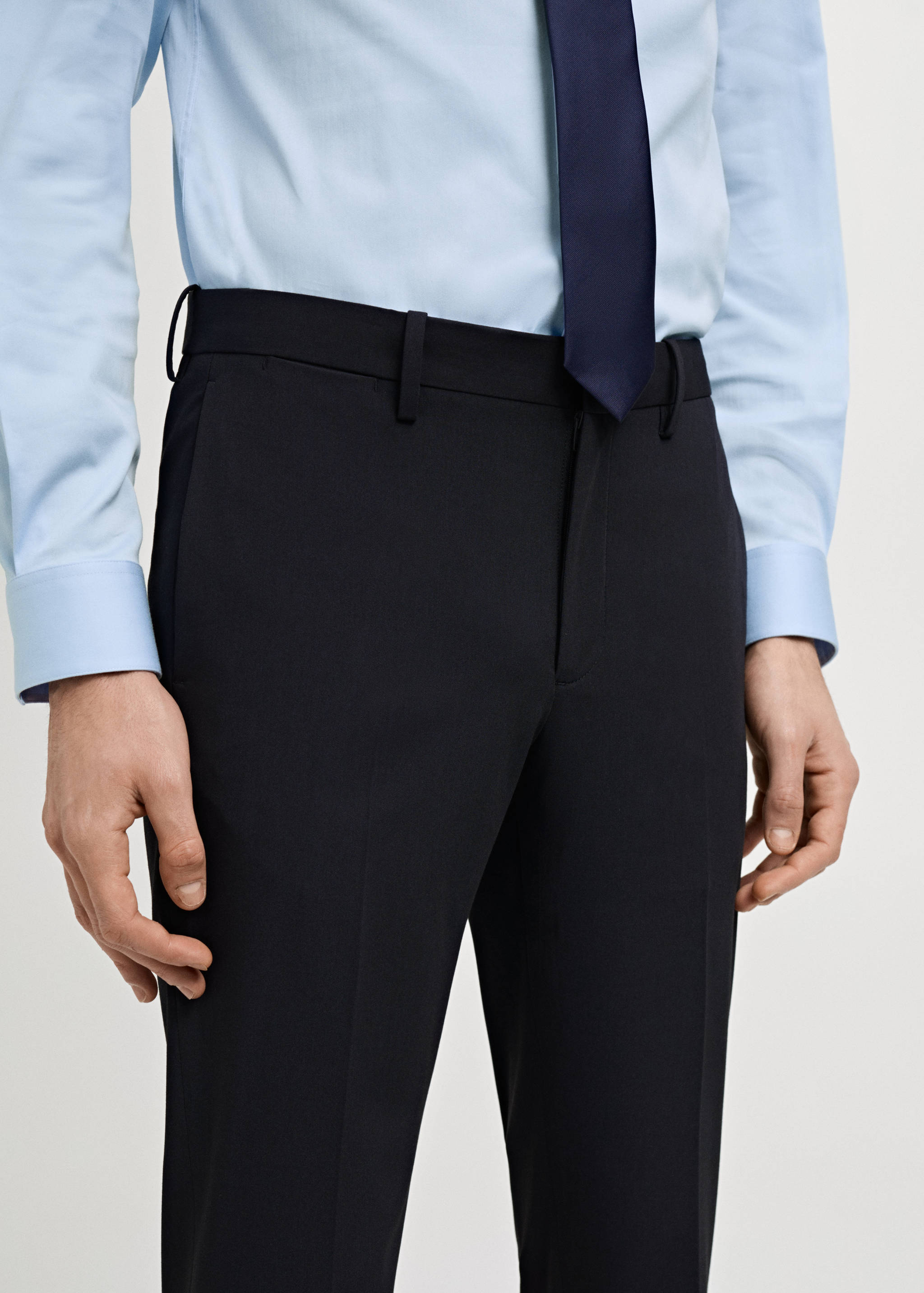 Stretch fabric super slim-fit suit trousers - Details of the article 1