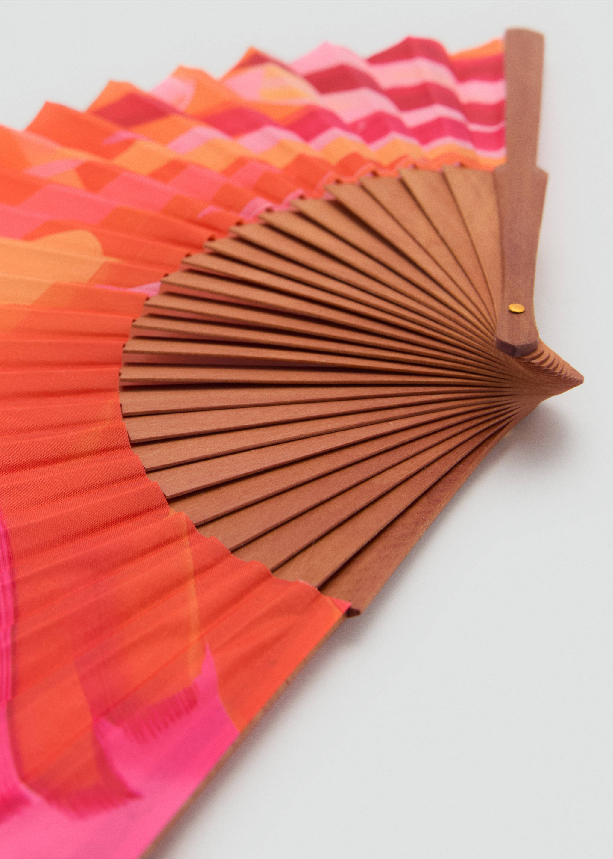 Floral-print fan - Details of the article 1, Orange. Ref: 17071121-00.