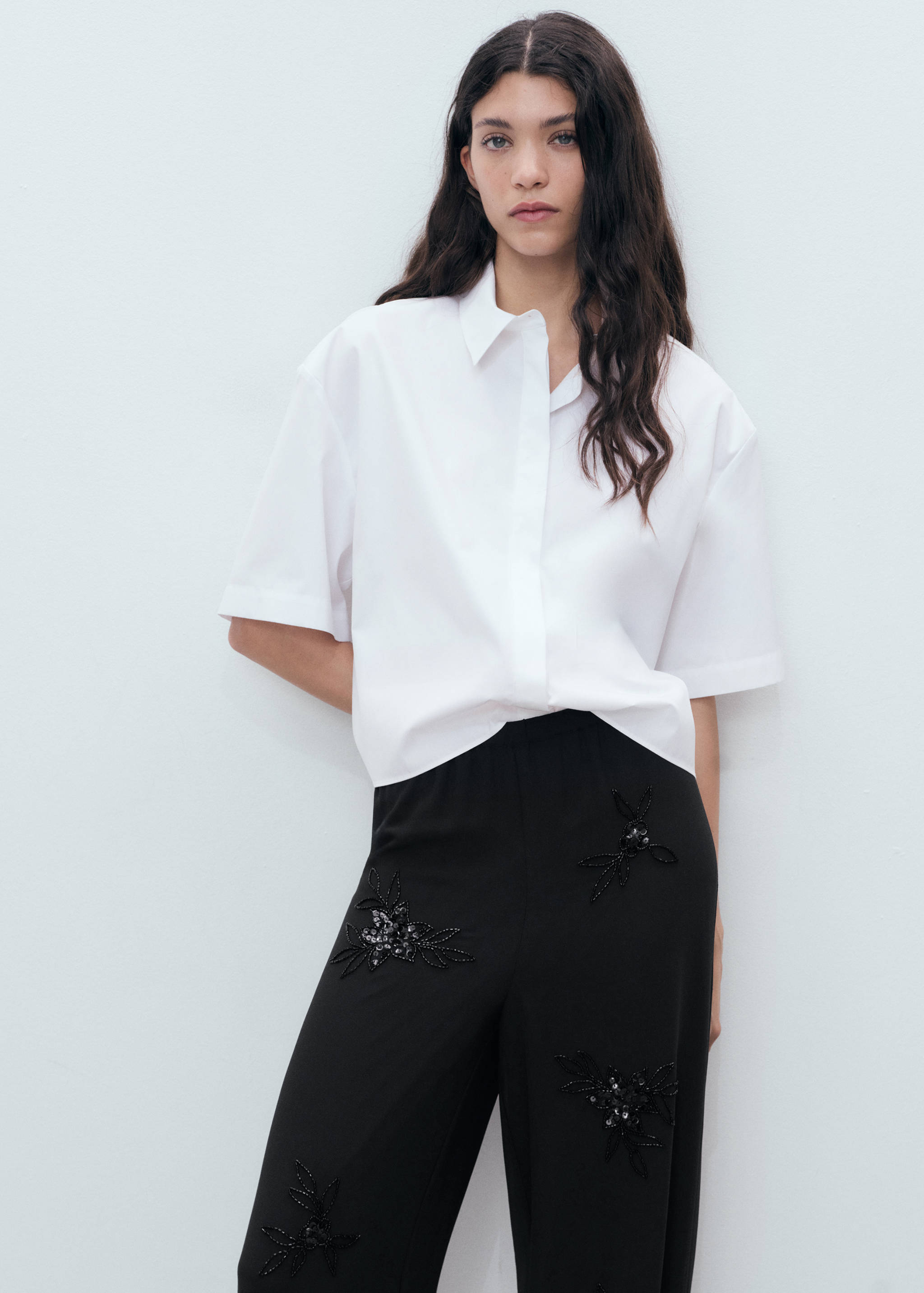Rhinestone-embroidered trousers - Details of the article 6
