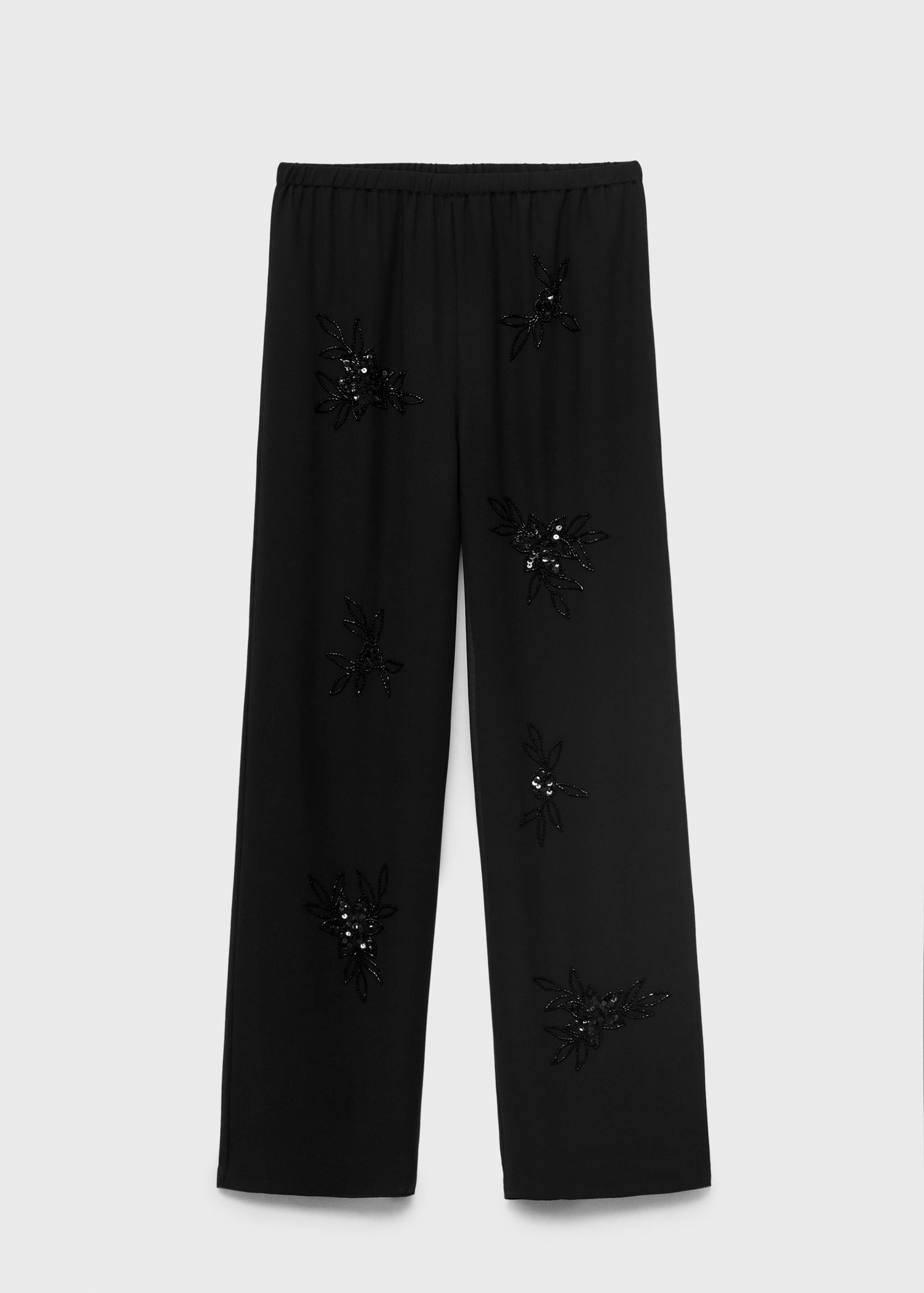 Rhinestone-embroidered pants - Article without model