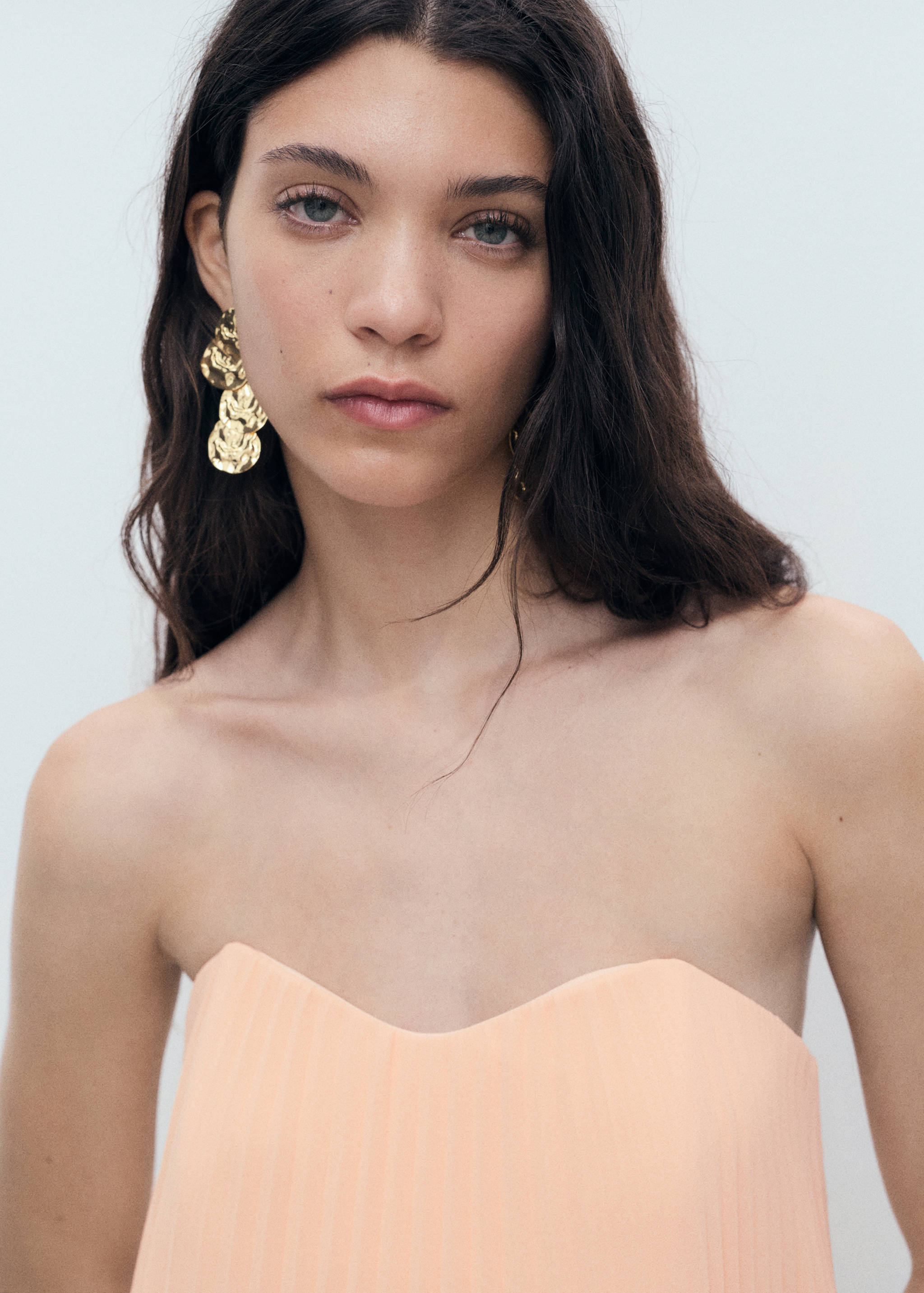 Vestido plisado palabra de honor - Detalle del artículo 1