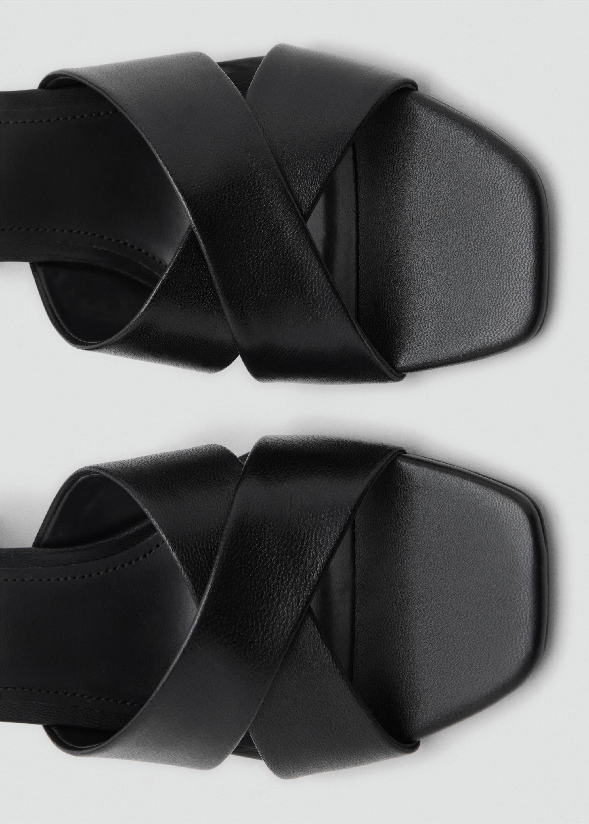 Leather block-heel sandals - Details of the article 2, Black. Ref: 17071126-00.