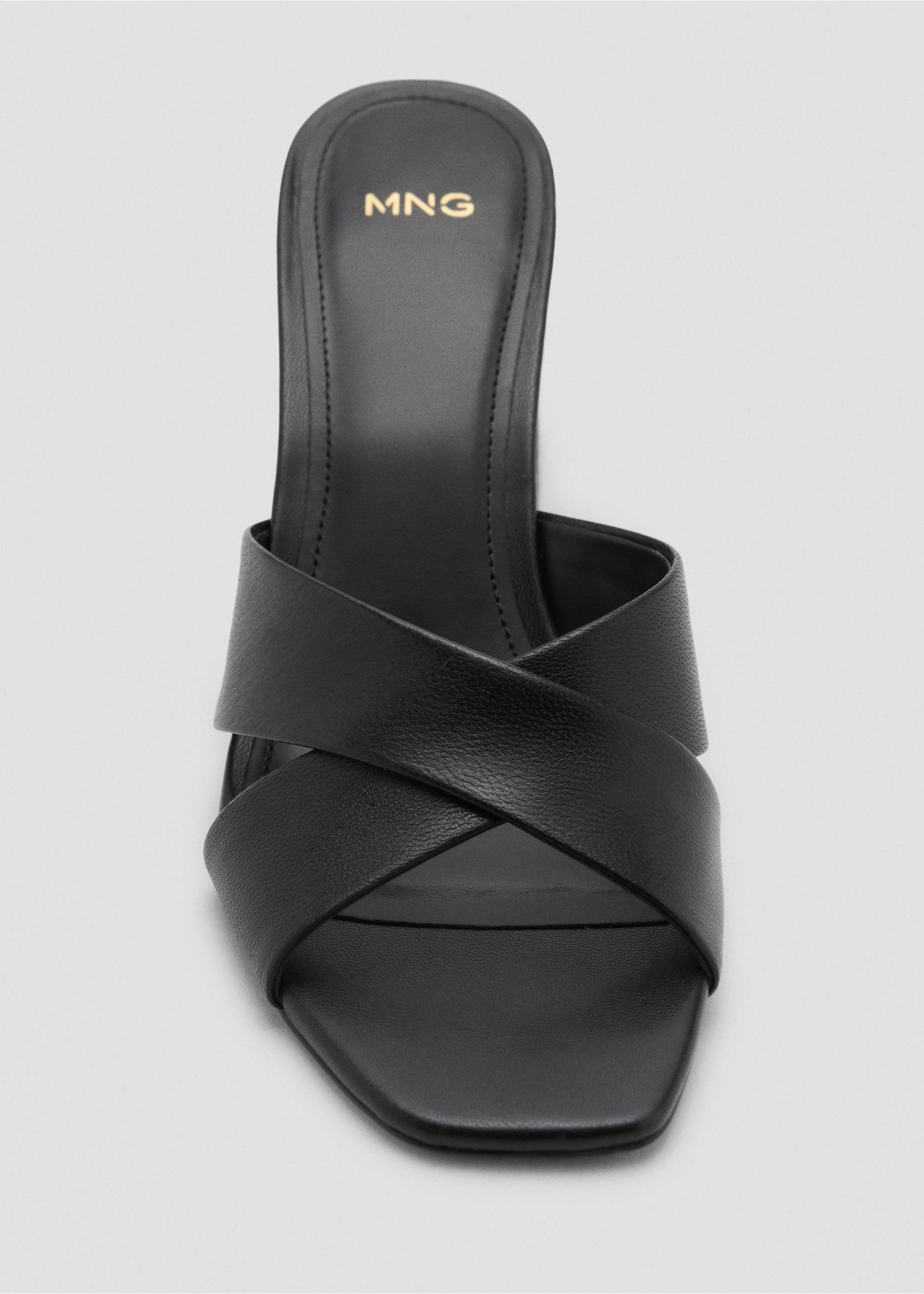 Leather block-heel sandals - Details of the article 3, Black. Ref: 17071126-00.