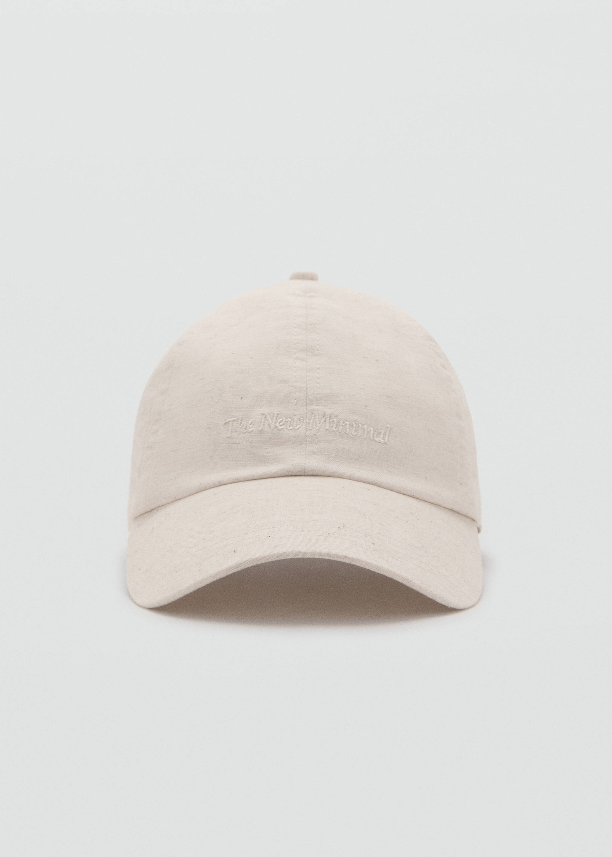 Linen-blend cap with embroidered message - Medium plane