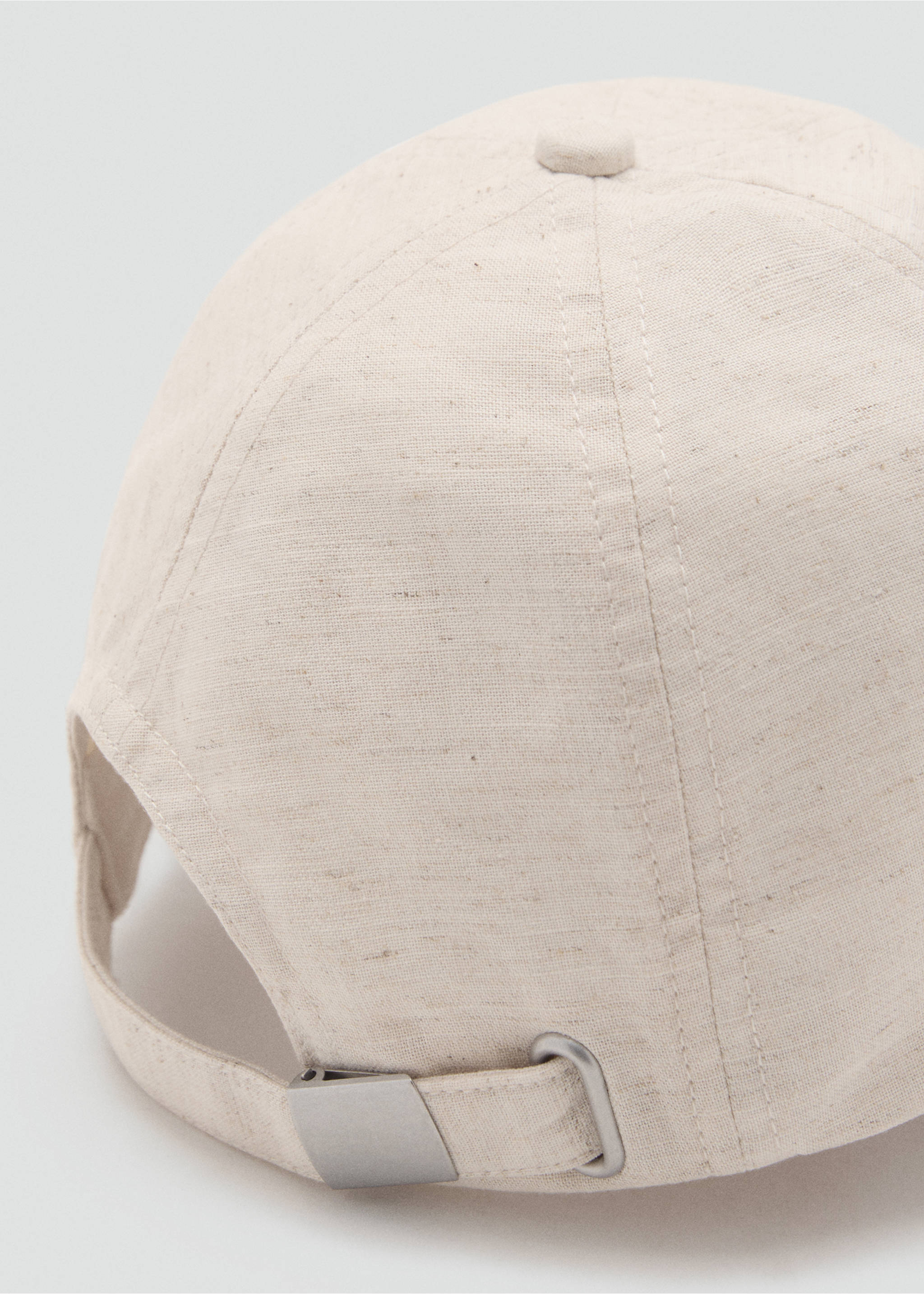 Casquette en lin mélangé avec message brodé - Détail de l'article 1, Écru. Ref: 17071130-00.