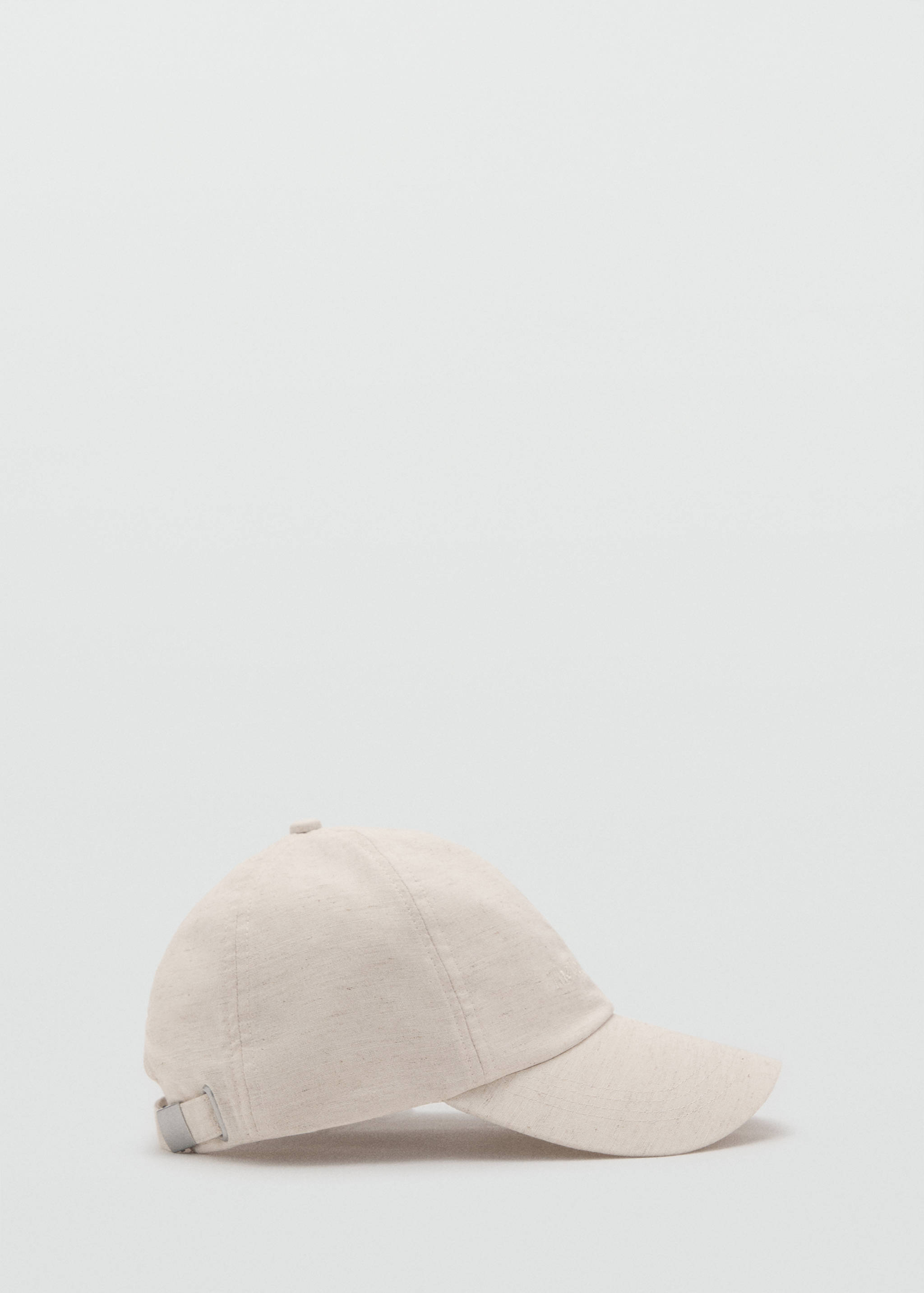 Linen-blend cap with embroidered message - Article without model