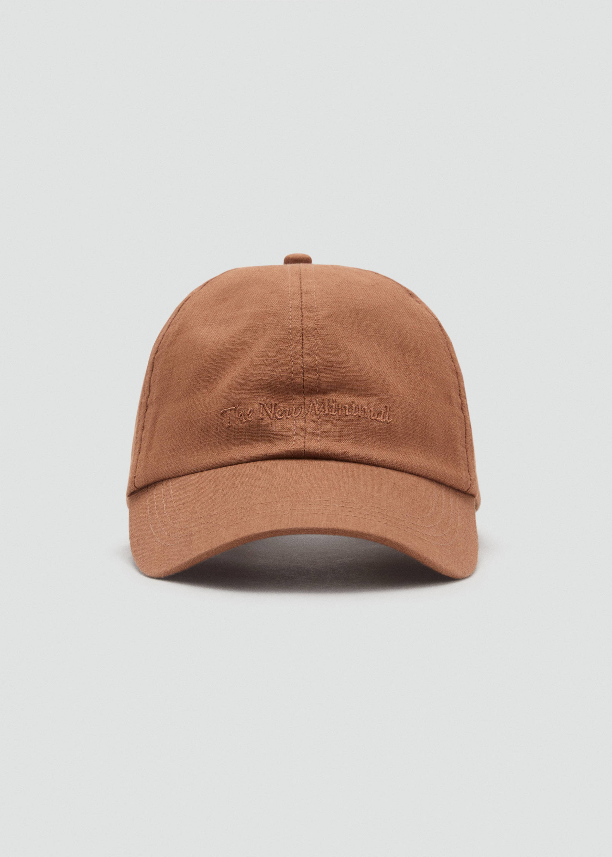 Linen-blend cap with embroidered message - Medium plane
